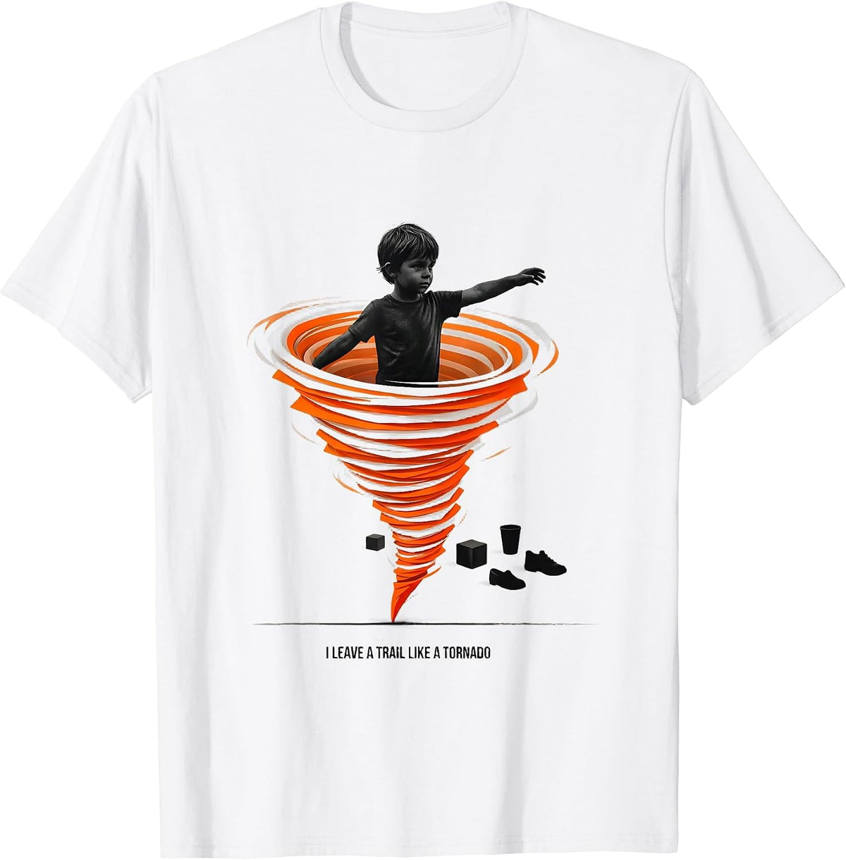 Men's I Leave A Trail Like A Tornado Funny Storm Chaser T-Shirt - White