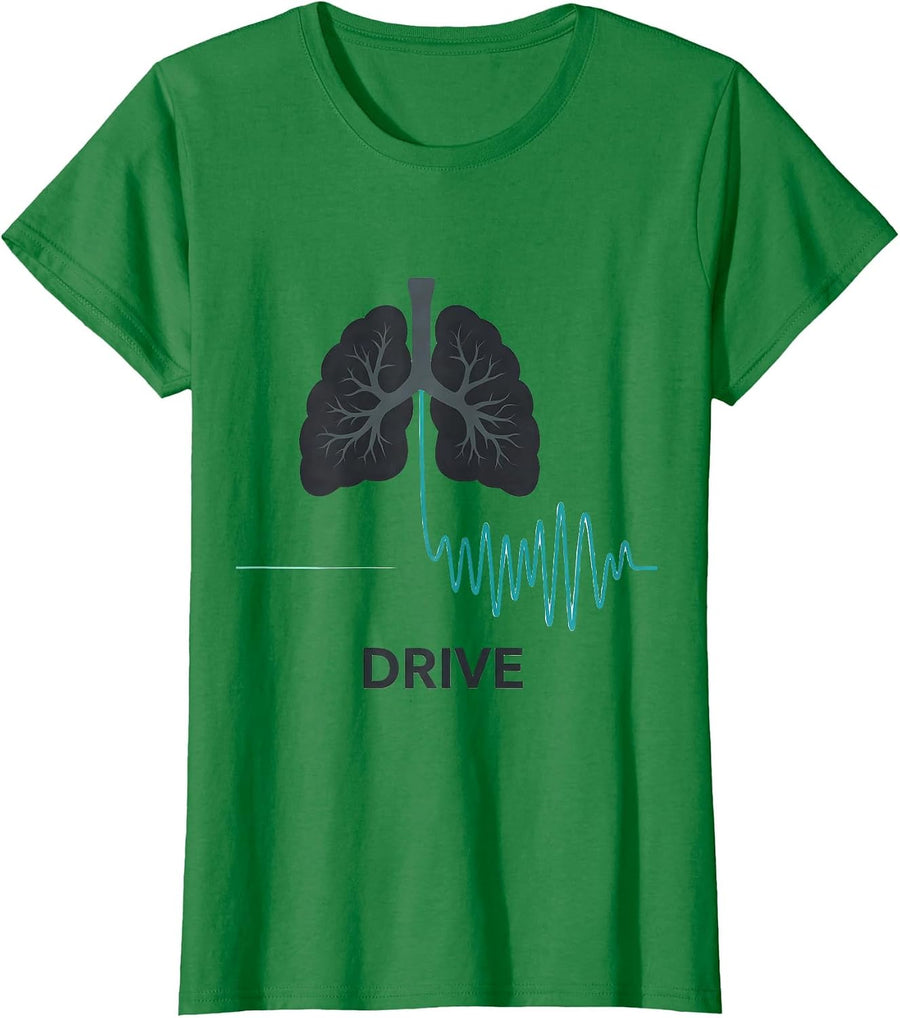 Women's Drive Conceptual Respiratory Therapist RT Pulmonology T-Shirt - Kelly Green