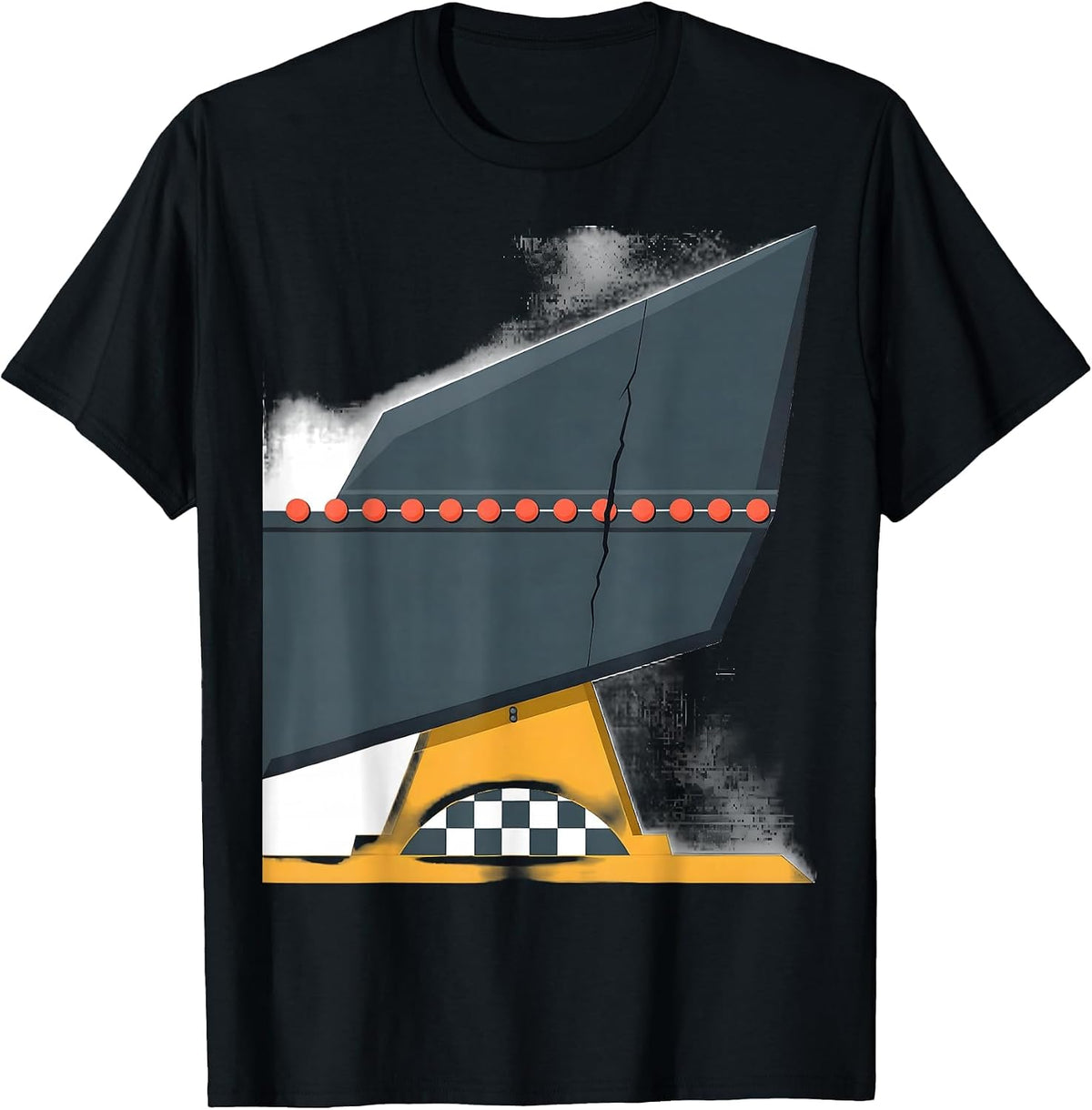 Men's Sprint-Car Wing Flat Vector Racing Enthusiast Humor T-Shirt - Black