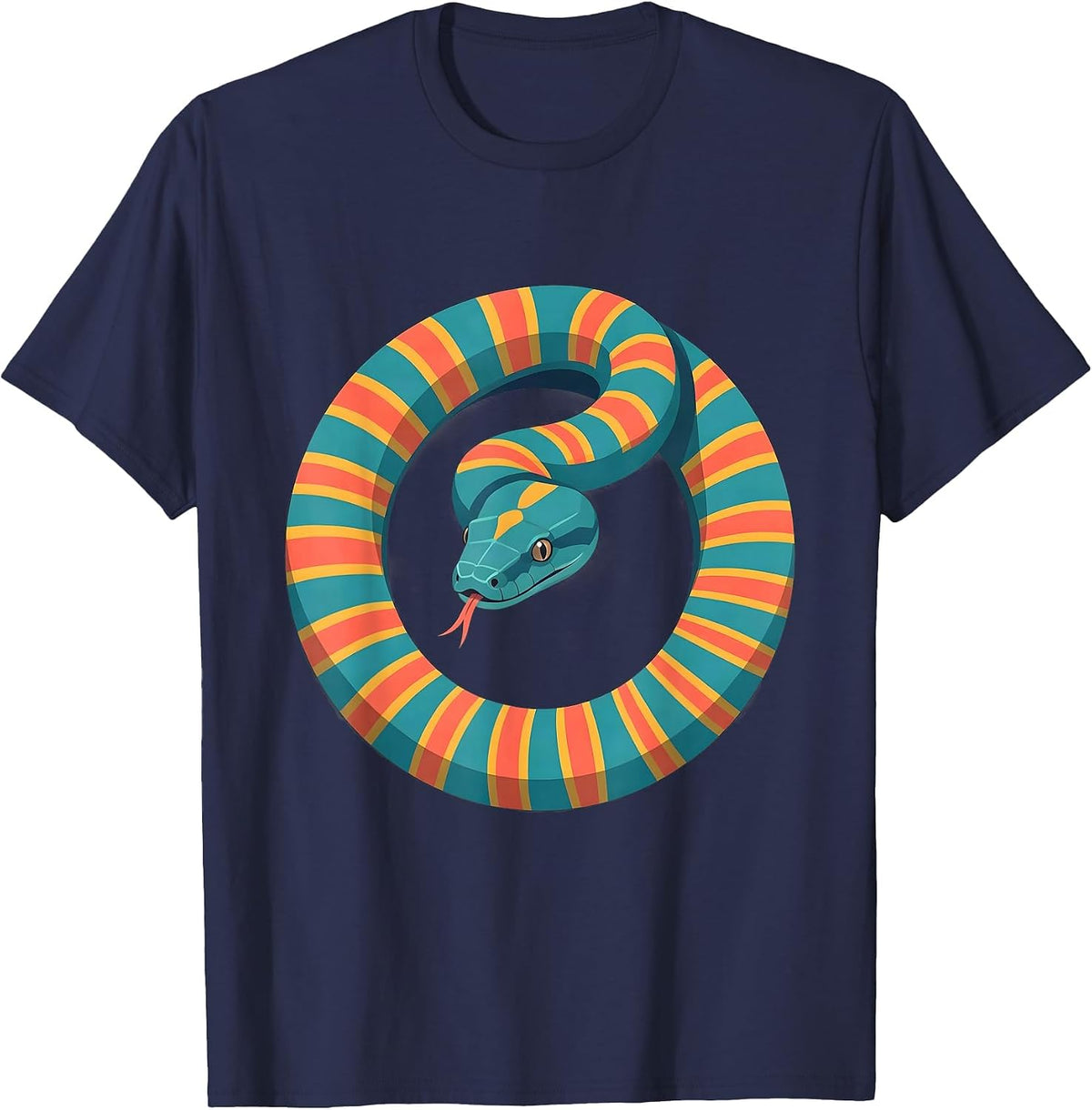 Ball Python Infinity Loop Snake Owner Humor T-Shirt - Navy Blue