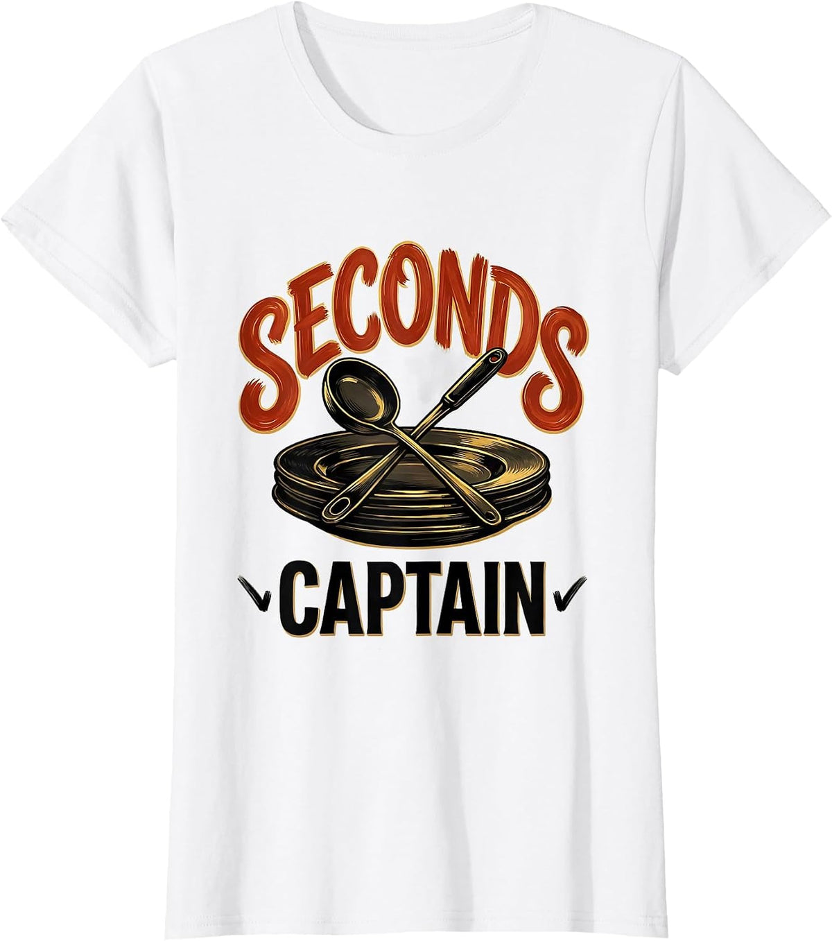 Women's Seconds Captain Funny Thanksgiving Turkey Pun Matching Group T-Shirt - White