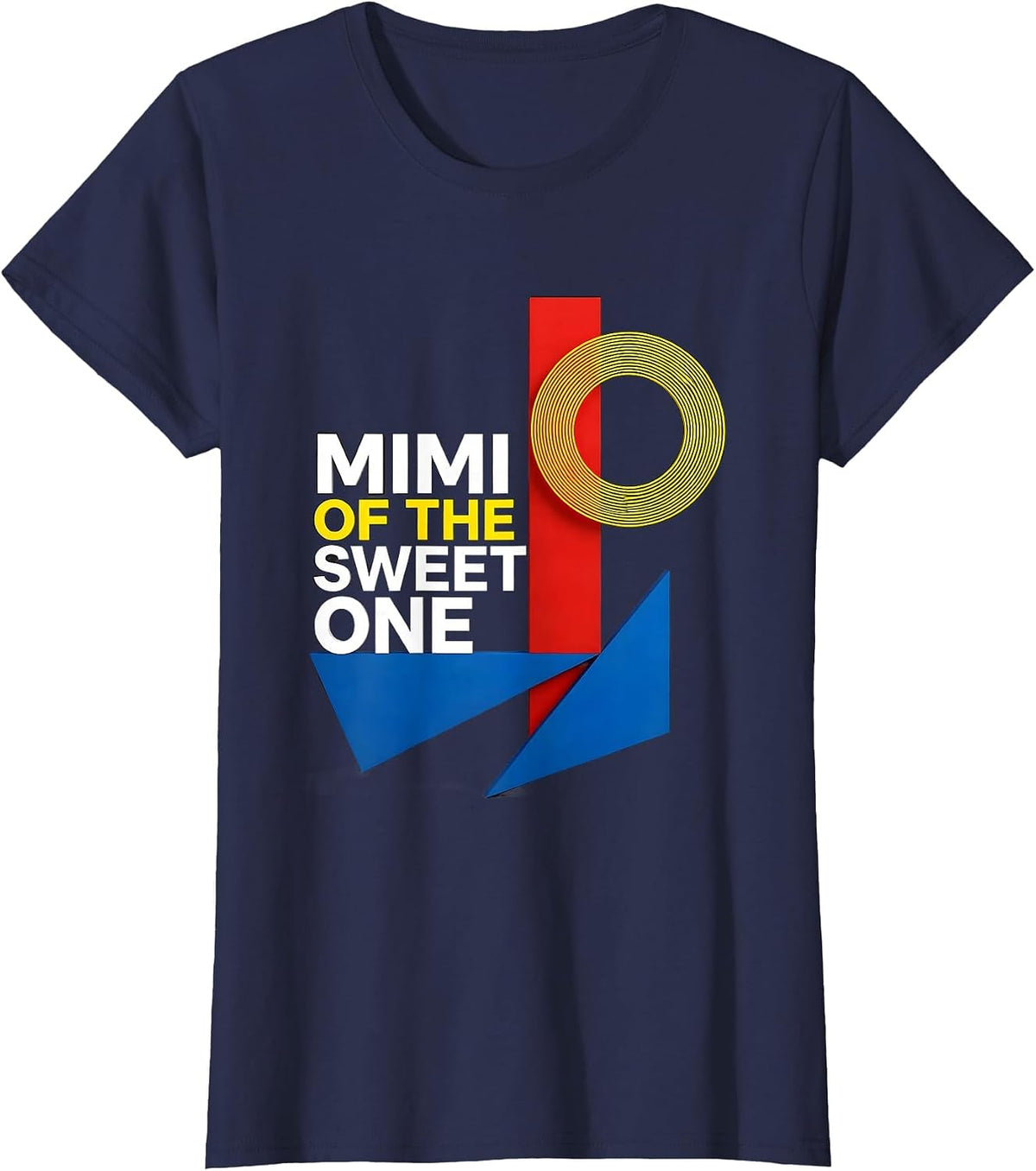 Women's Mimi Of The Sweet One Bauhaus Modernist First Birthday T-Shirt - Navy Blue