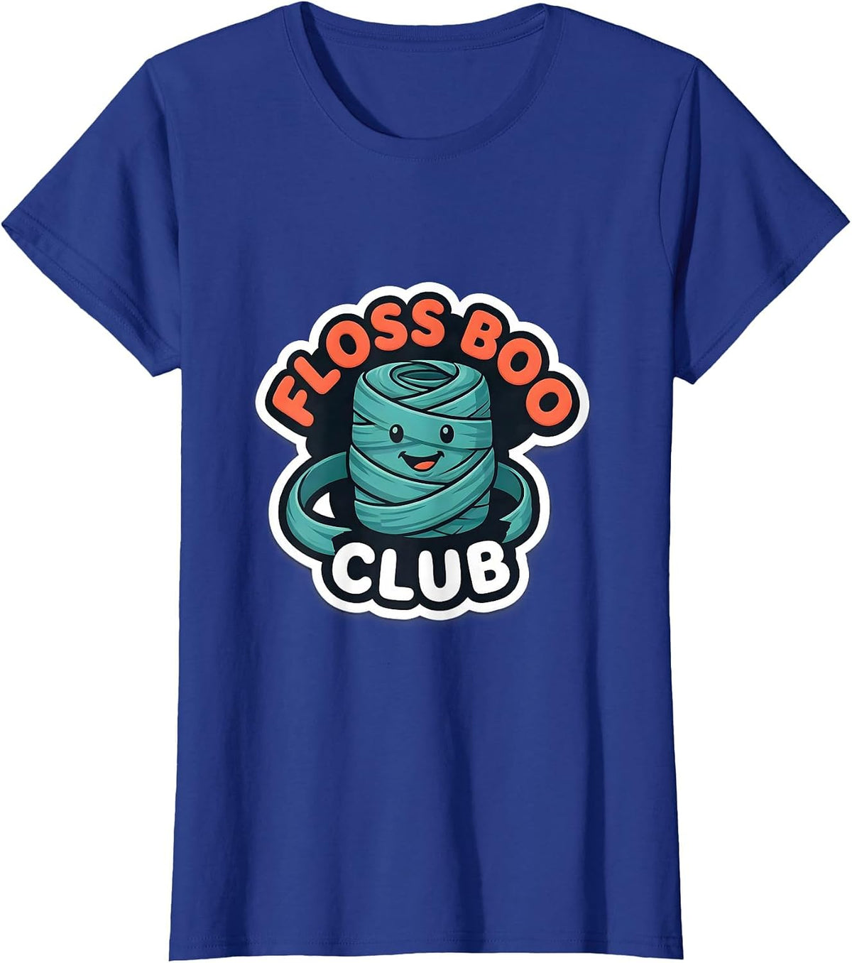 Women's Floss Boo Club Funny Dentist Halloween Dental Costume T-Shirt - Royal Blue