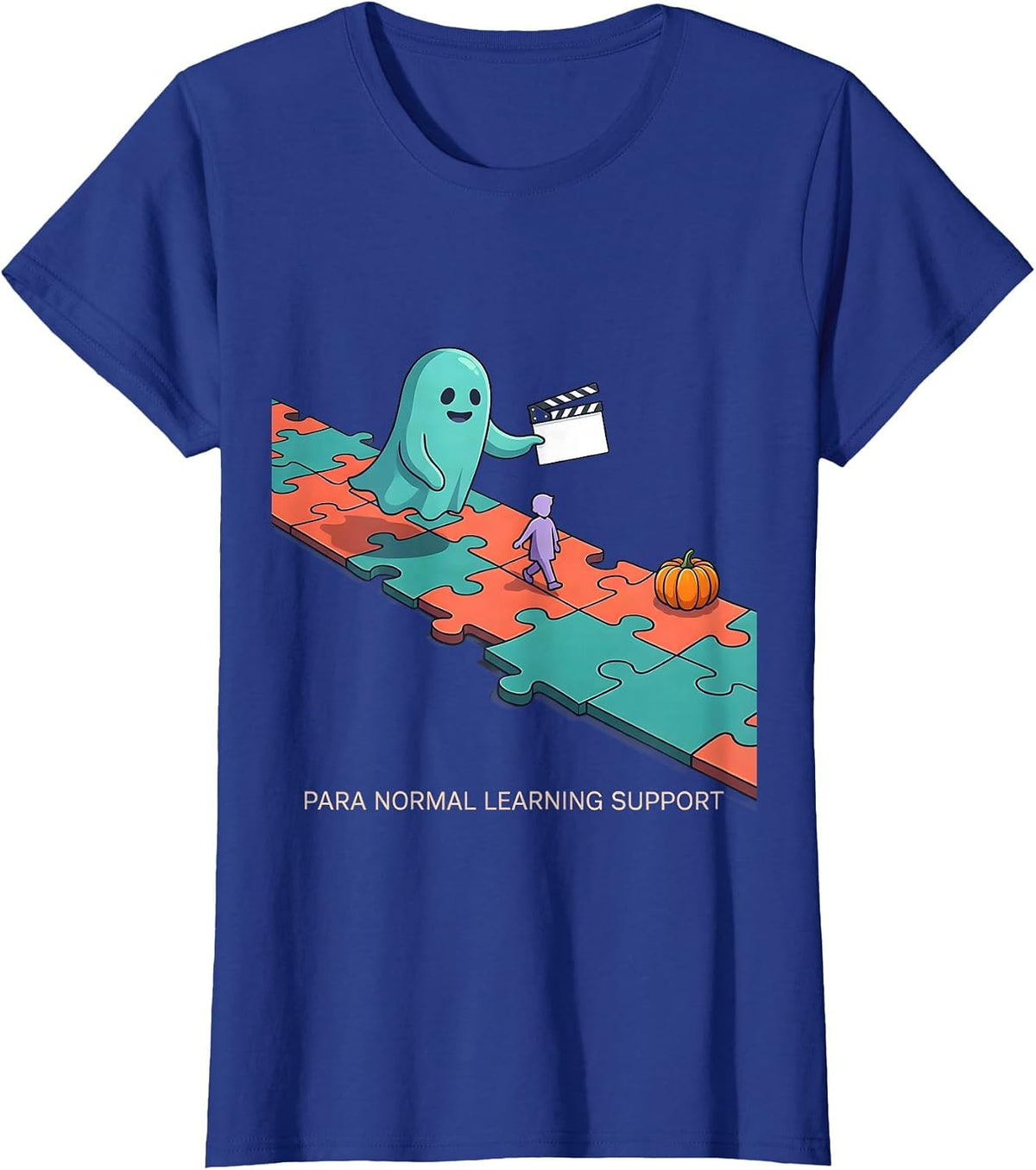 Women's Para Normal Learning Support Funny Ghost Paraprofessional T-Shirt - Royal Blue