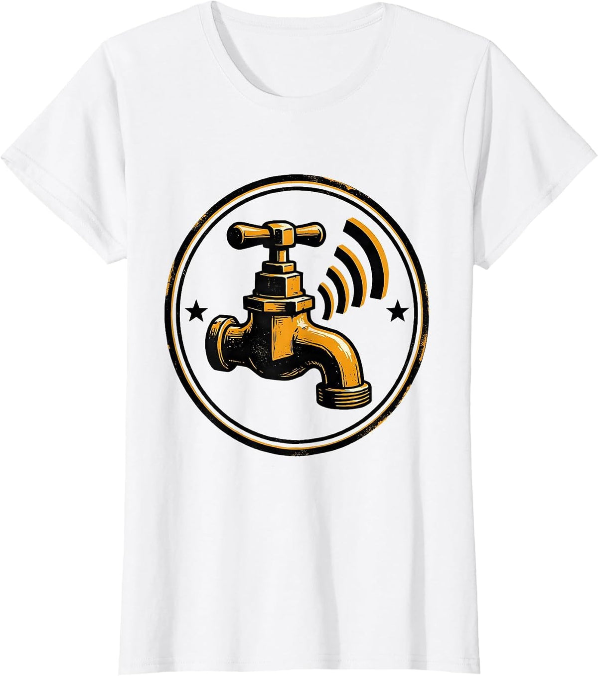 Sealed Faucet Badge Funny Plumber Pipefitter Occupation T-Shirt - White