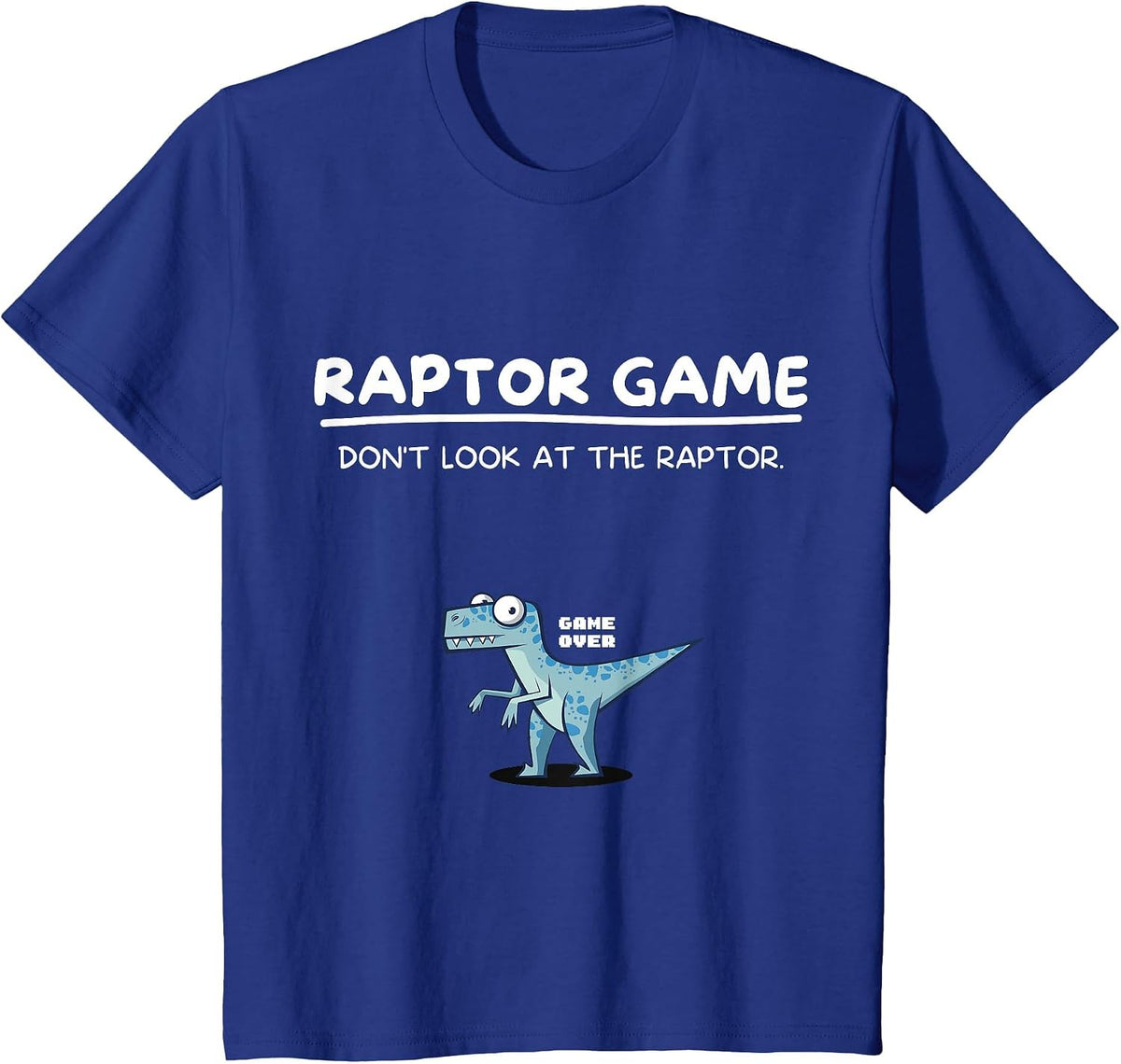 Raptor Game Funny Dinosaur Meme Comic Velociraptor Humor T-Shirt - Royal Blue
