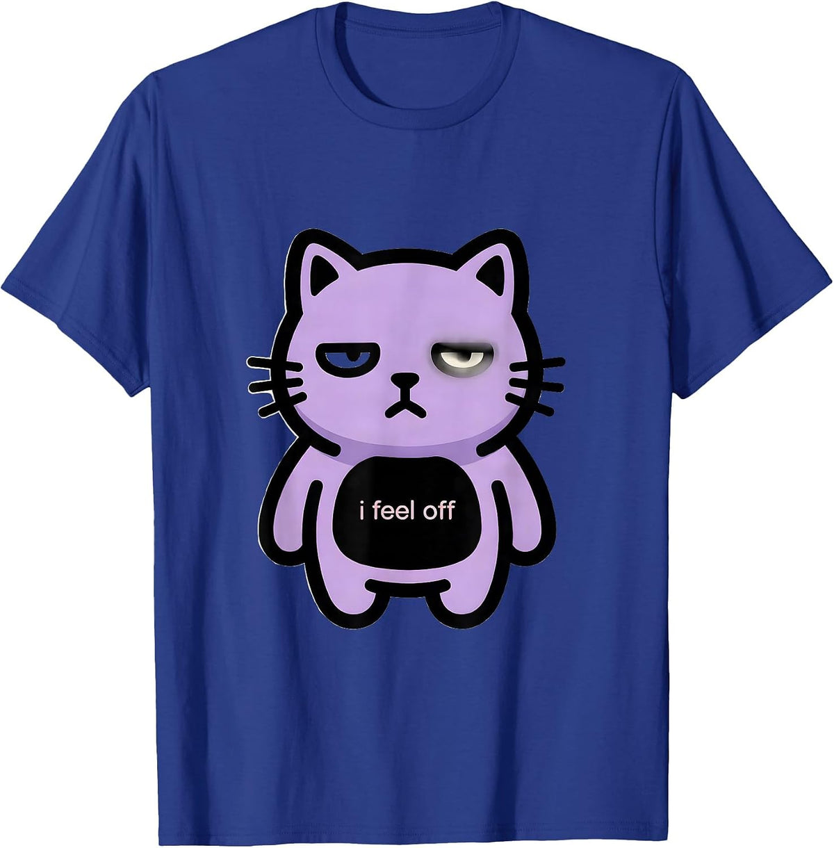 i Feel Off Cute Kawaii Lavender Cat Alt Goth Horror T-Shirt - Royal Blue