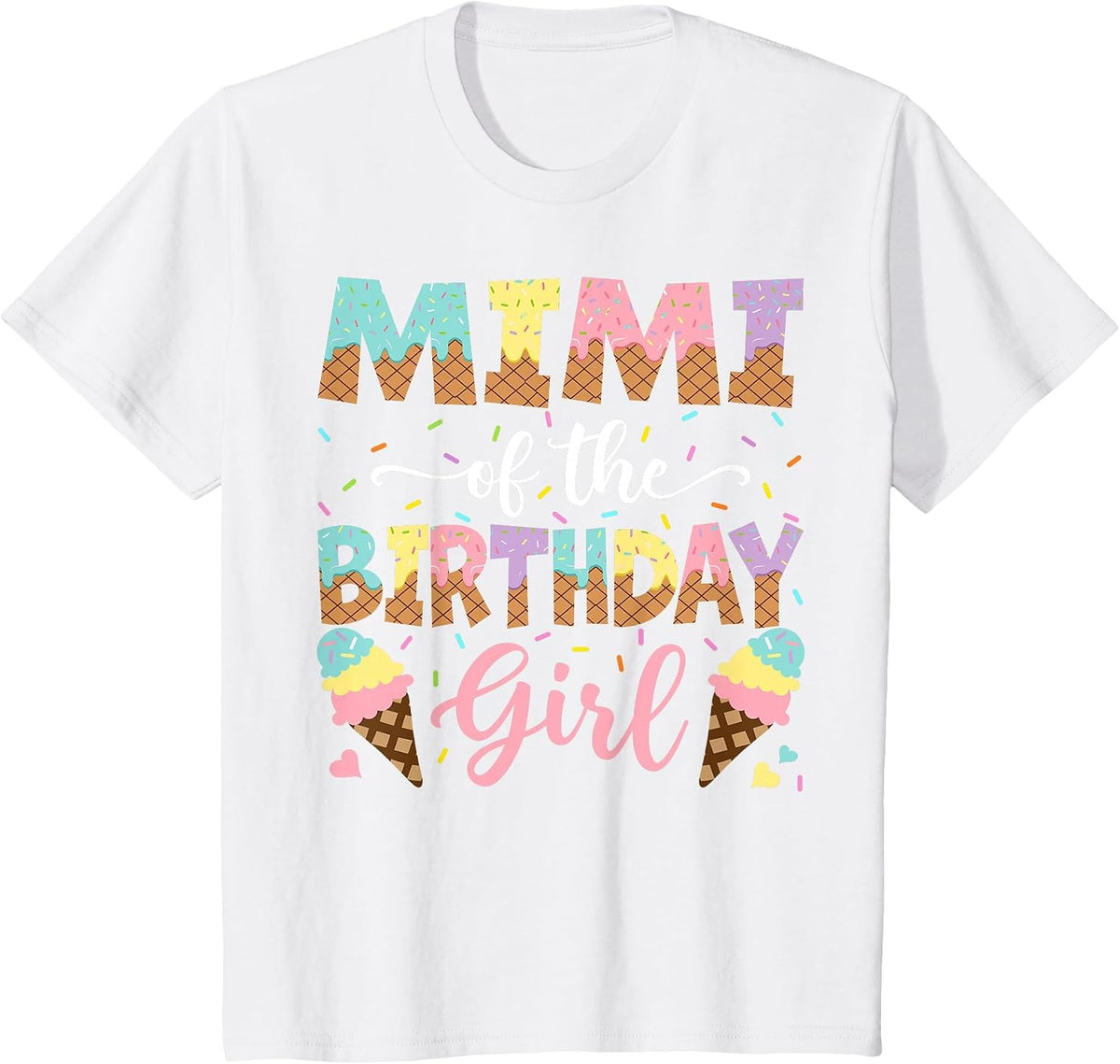 Mimi of The Birthday Girl Ice Cream Lover Party T-Shirt - White