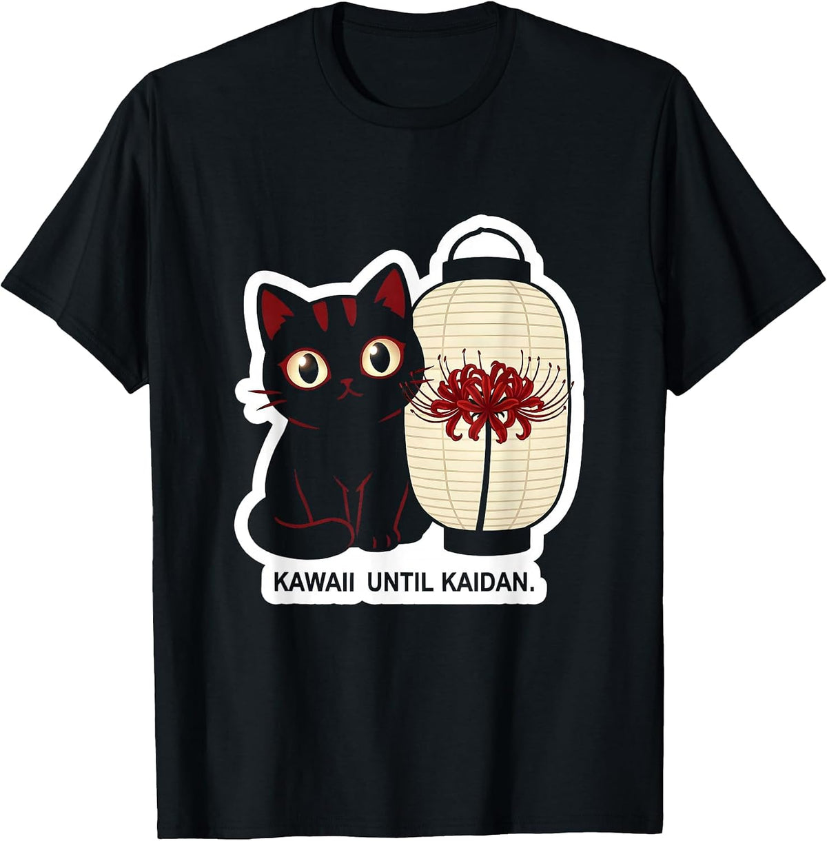 Men's Kawaii Until Kaidan Horror Anime Kawaii Goth Aesthetic T-Shirt - Black