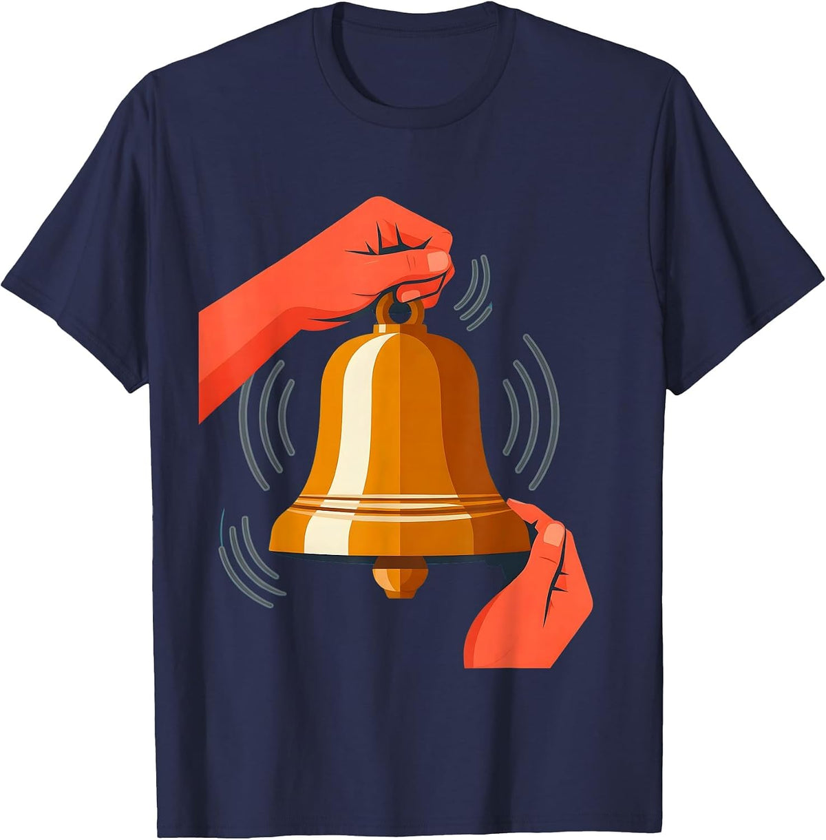 Third Grade Teacher Vintage School Bell Graphic T-Shirt - Navy Blue