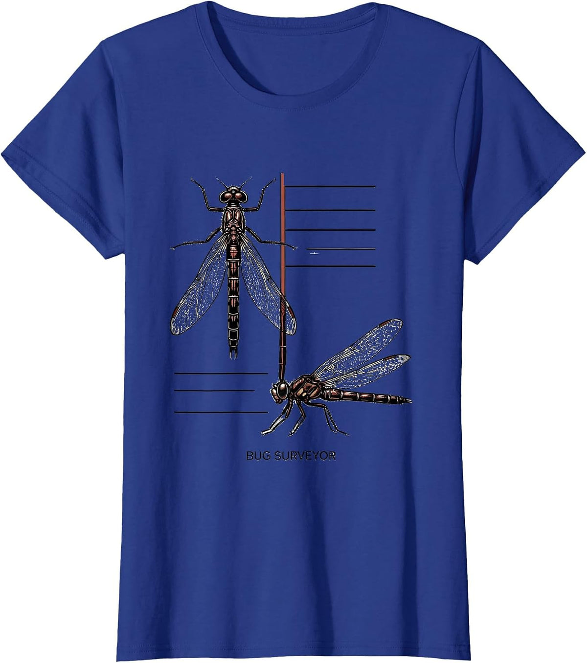 Women's Bug Surveyor Minimalist Entomology Bug Collector Species T-Shirt - Royal Blue