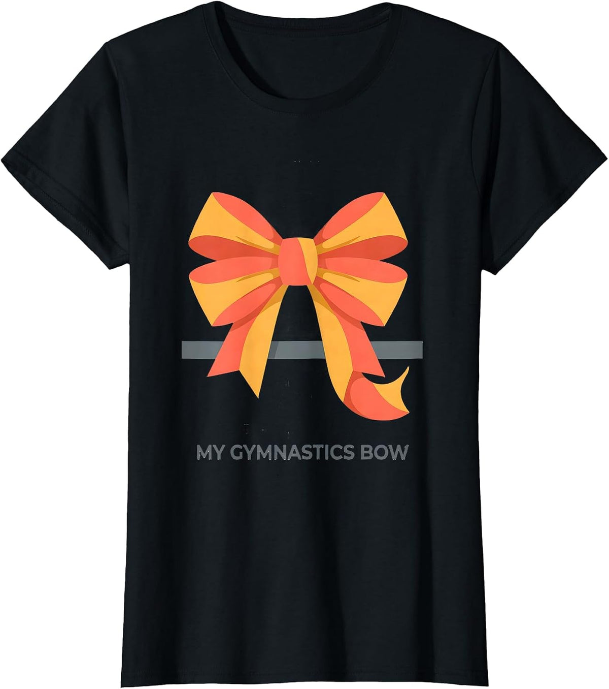 Women's My Gymnastics Bow Cute Coquette Bow Gymnasts Women Girls T-Shirt - Black