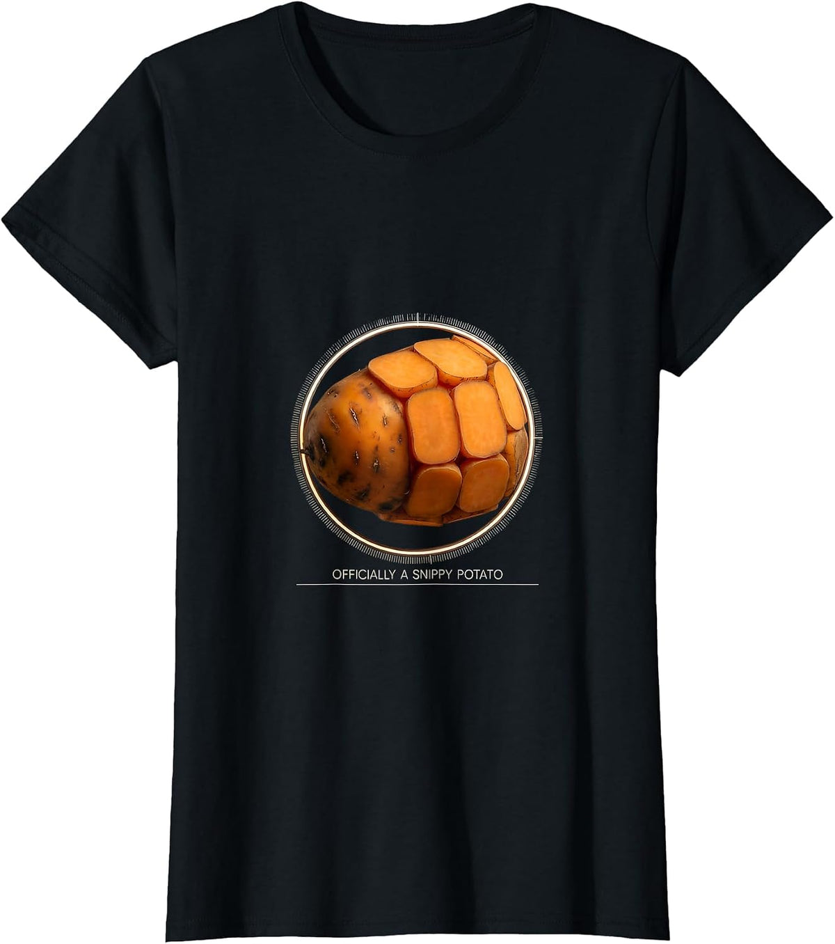 Women's Officially A Snippy Potato Funny Sweet Potato Couple T-Shirt - Black