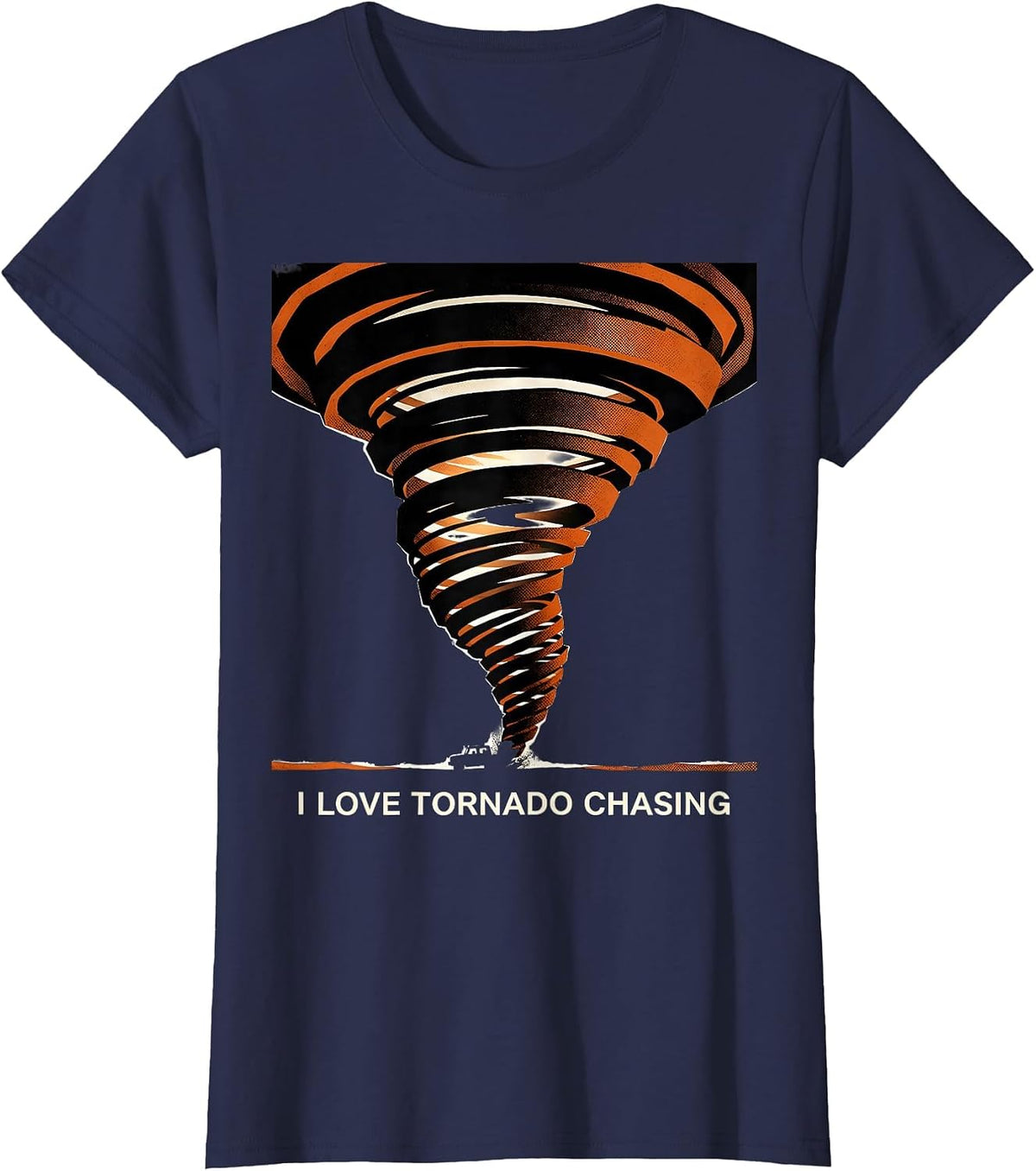 Women's I Love Tornado Chasing Minimalist Storm Chaser Meteorology T-Shirt - Navy Blue