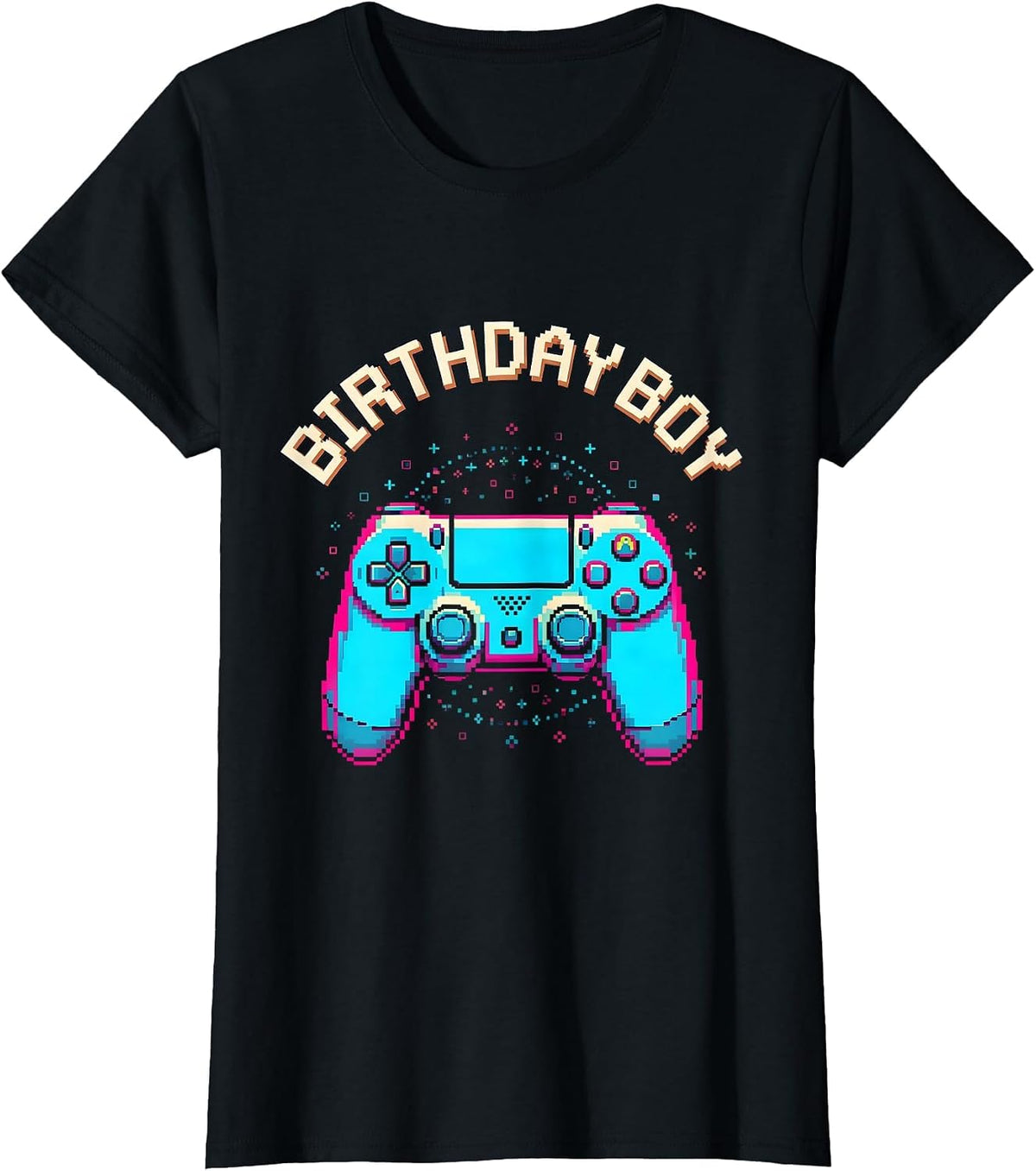 Women's Birthday Boy Pixel Art Video Game Birthday Party Matching T-Shirt - Black