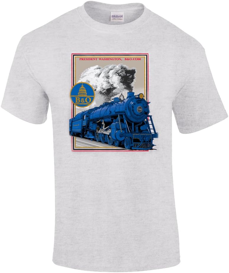 Daylight Sales B&O Pacific Authentic Railroad T-Shirt 2XL [10021] Gray - As Pictured