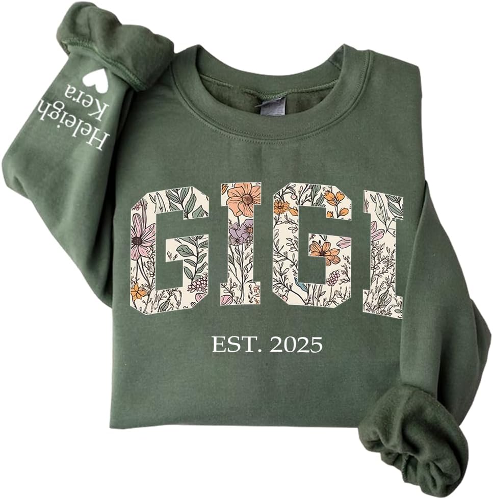 Chillever Custom Mama Grandma Sweatshirt, Personalized Mama Grandma Sweatshirts for Women, Gifts for Mothers Day Christmas -
