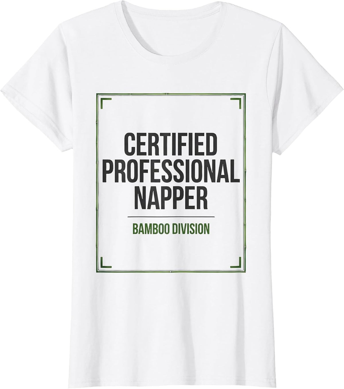 Certified Professional Napper Bamboo Division Funny Panda T-Shirt - White
