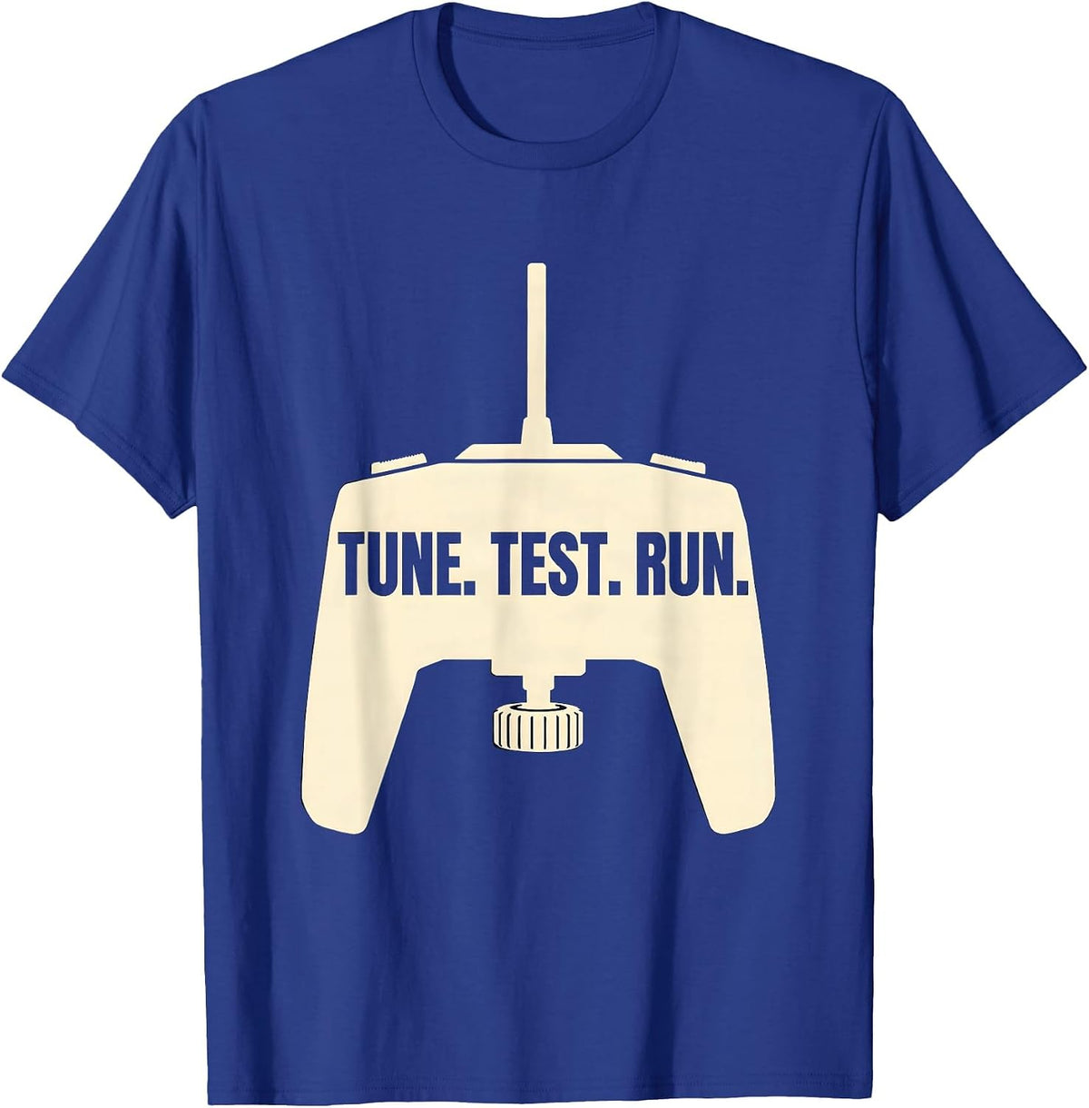 Men's Tune. Test. Run RC Car Racing Silhouette Drag Racing T-Shirt - Royal Blue