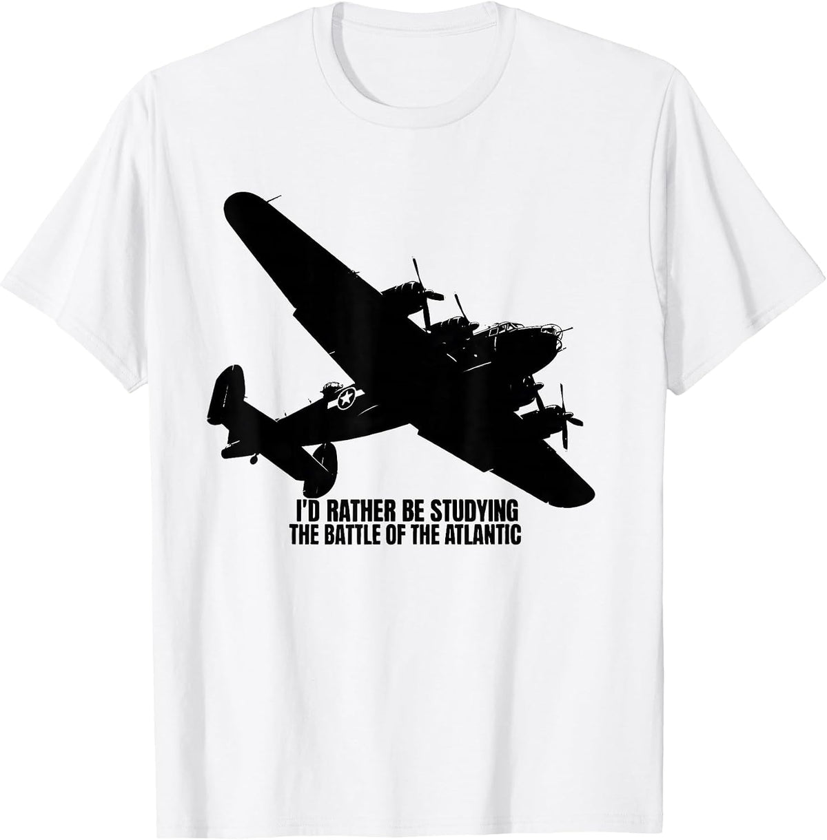 Men's I'd Rather Be Studying The Battle Of The Atlantic WWII T-Shirt - White