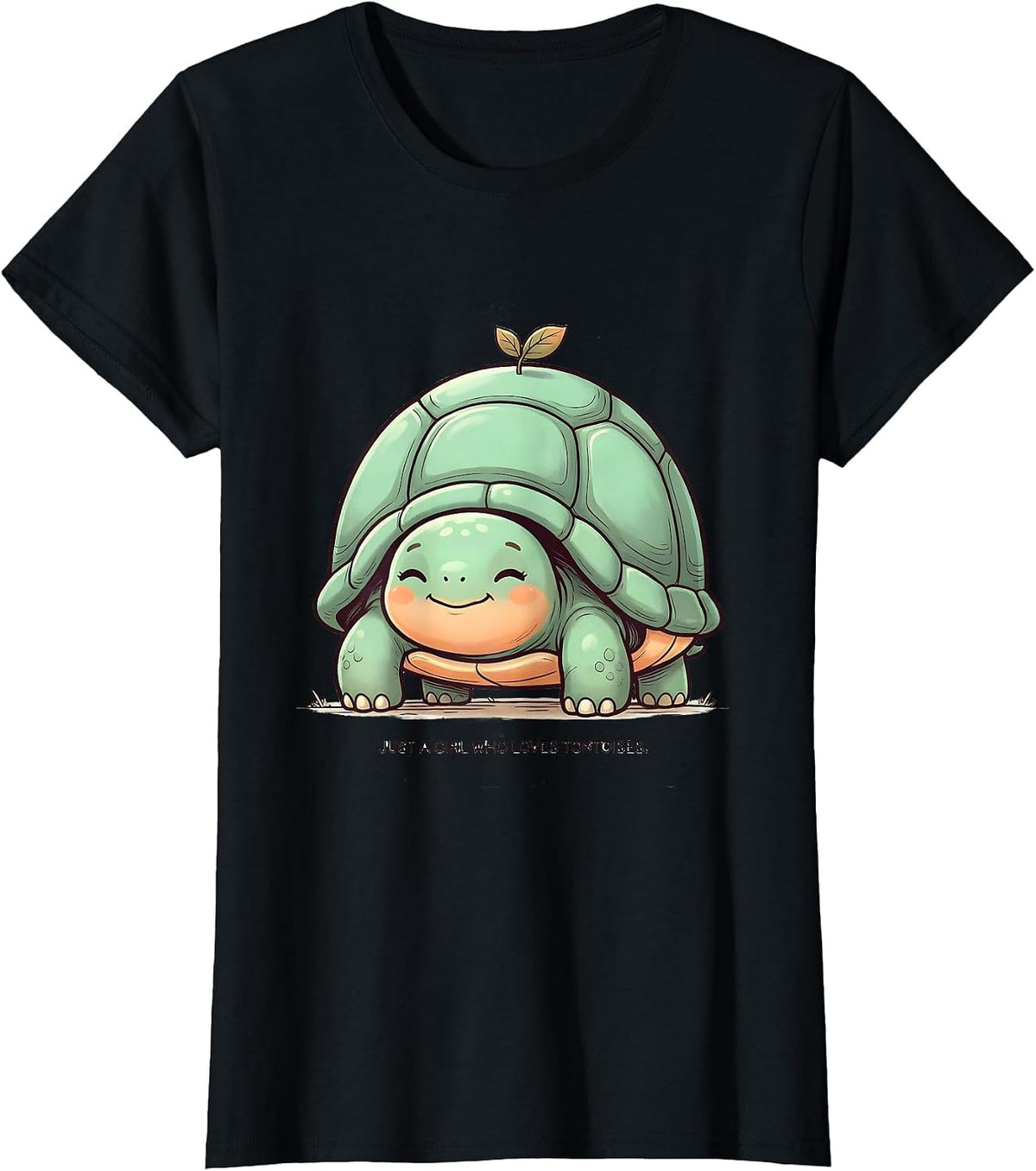 Just A Girl Who Loves Tortoises Cute Kawaii Reptile Lover T-Shirt - Black