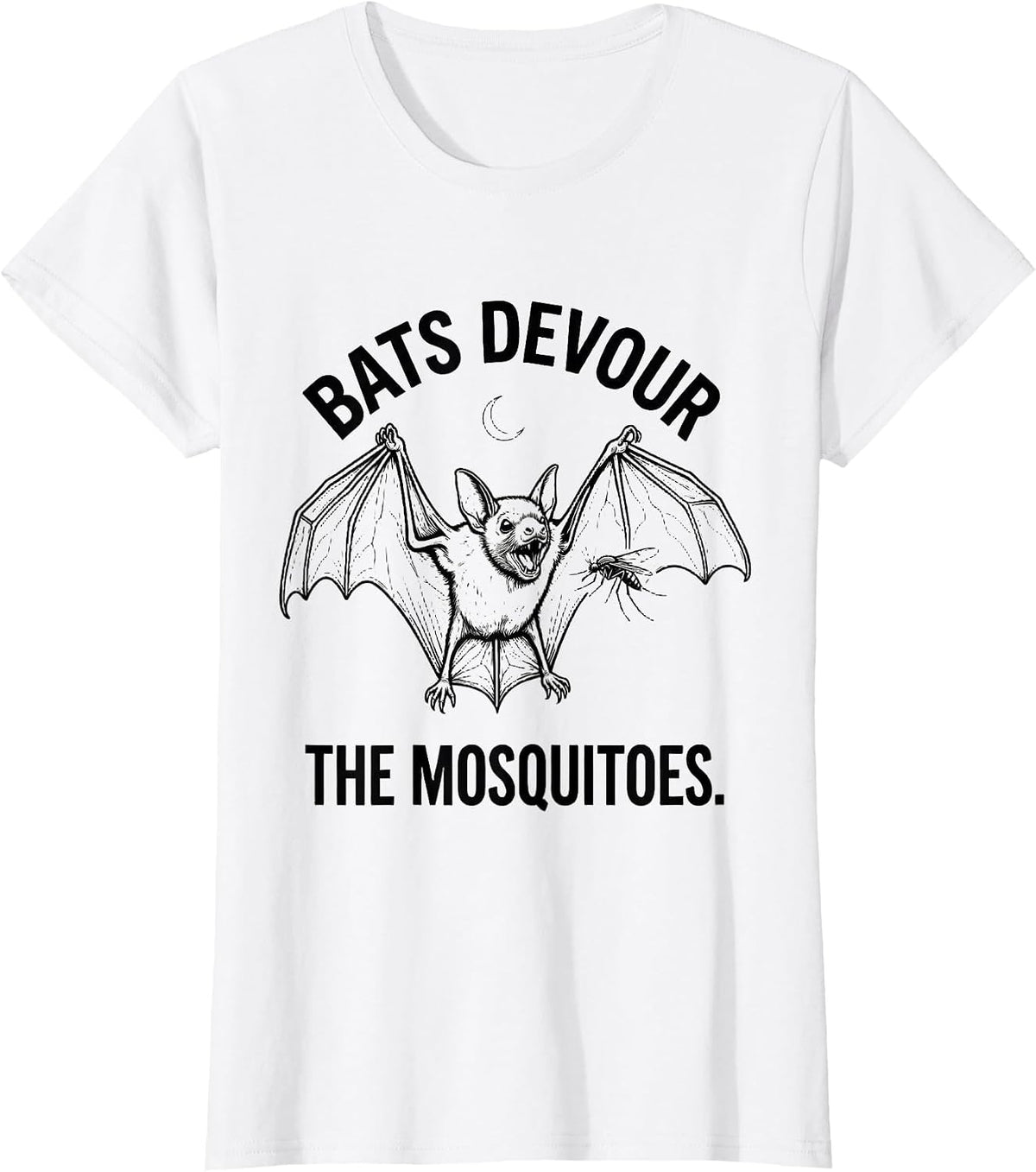 Bats Devour The Mosquitoes Funny Bat Lover Halloween Nature T-Shirt - White