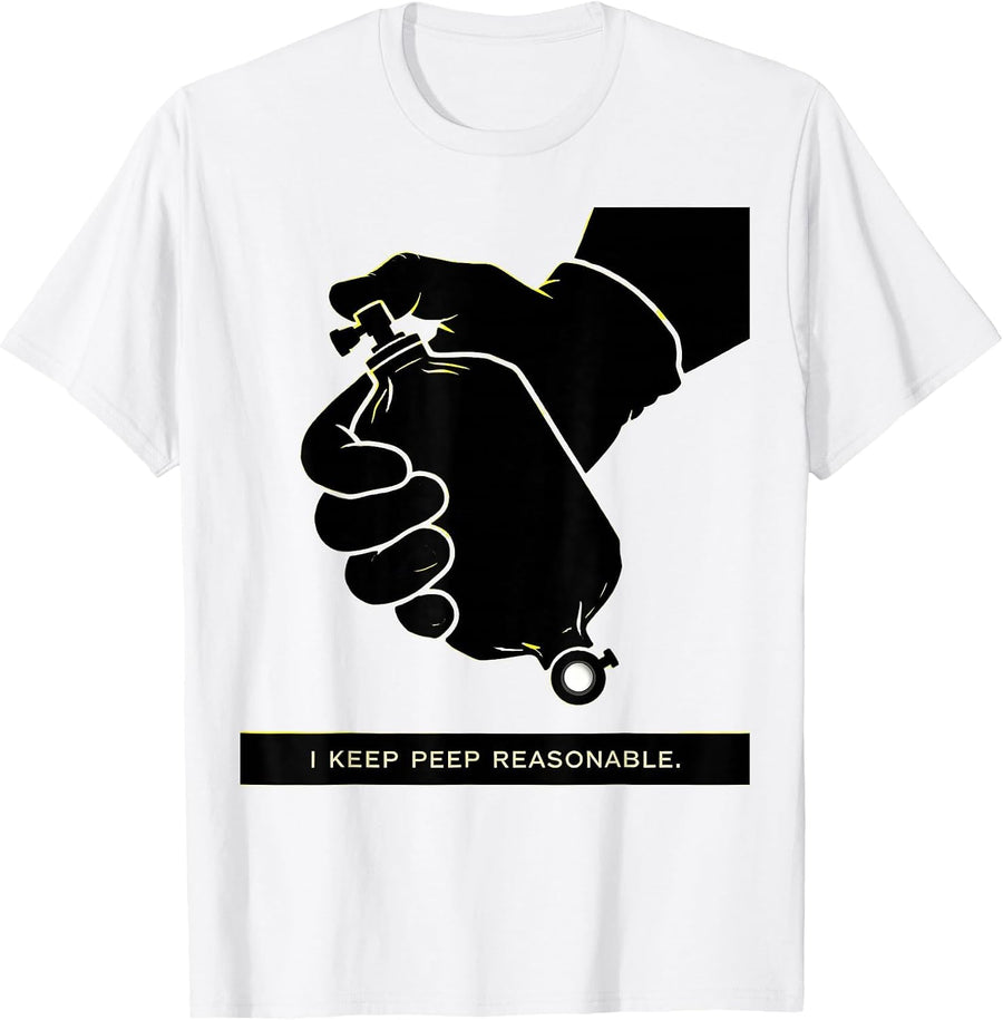 Men's I Keep PEEP Reasonable Funny Respiratory Therapist RT Humor T-Shirt - White