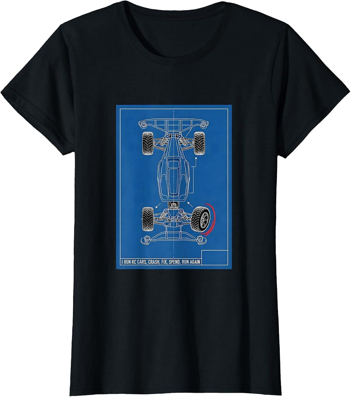 I Run RC Cars, Crash, Fix, Spend, Run Again Racing T-Shirt - Black