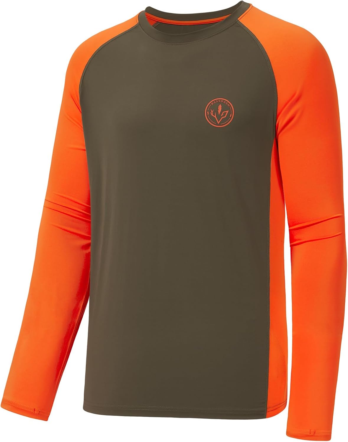 BASSDASH Men’s Lightweight Camo Hunting Shirt UPF 50+ Sun Protection Long Sleeve Hiking Fishing Performance Tee Mesh Panels