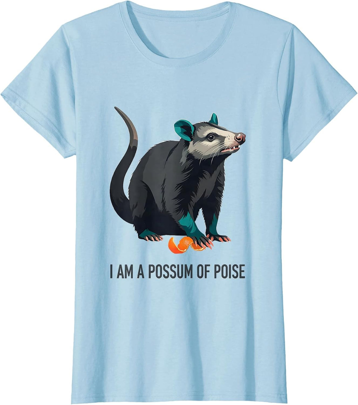 I Am A Possum Of Poise Funny Opossum Trash-Panda Meme Humor T-Shirt - Baby Blue