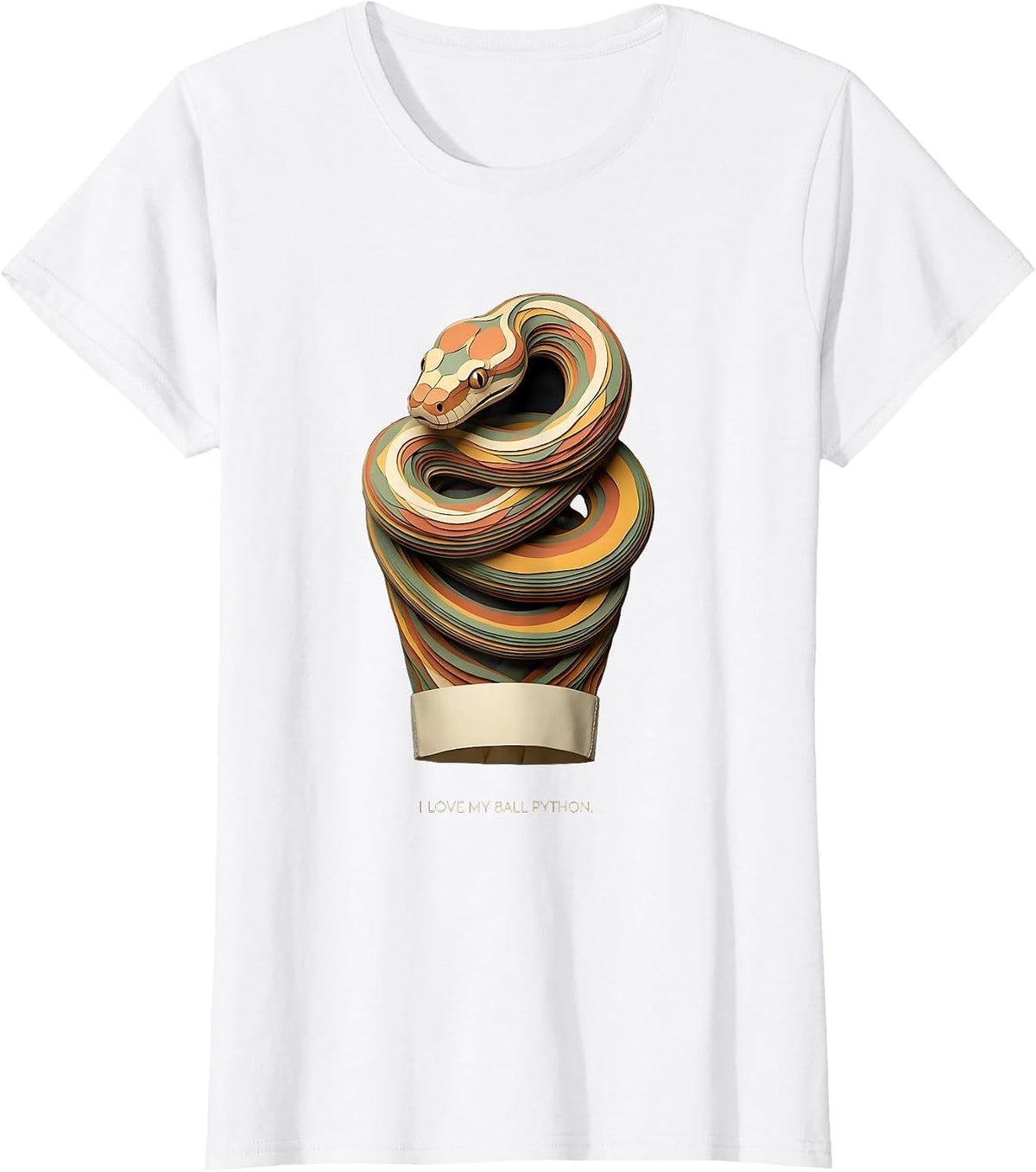 I Love My Ball Python Cute Reptile Keeper Snake Lover Gift T-Shirt - White