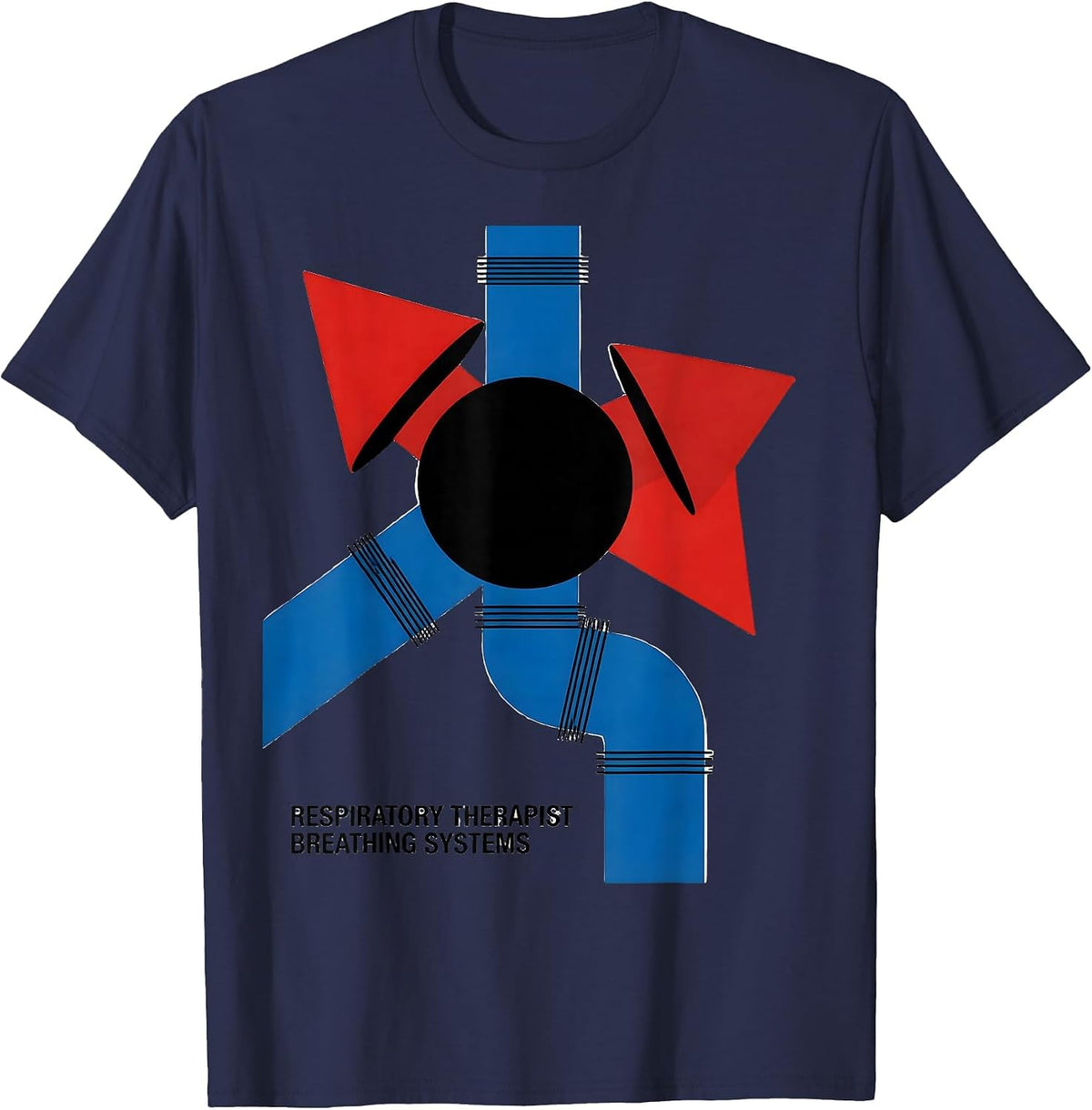 Respiratory Therapist Breathing Systems Professional Pride T-Shirt - Navy Blue