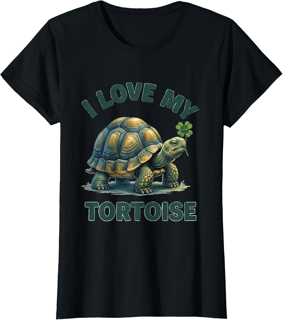 I Love My Tortoise Storybook Cute Tortoise Lover Gift T-Shirt - Black