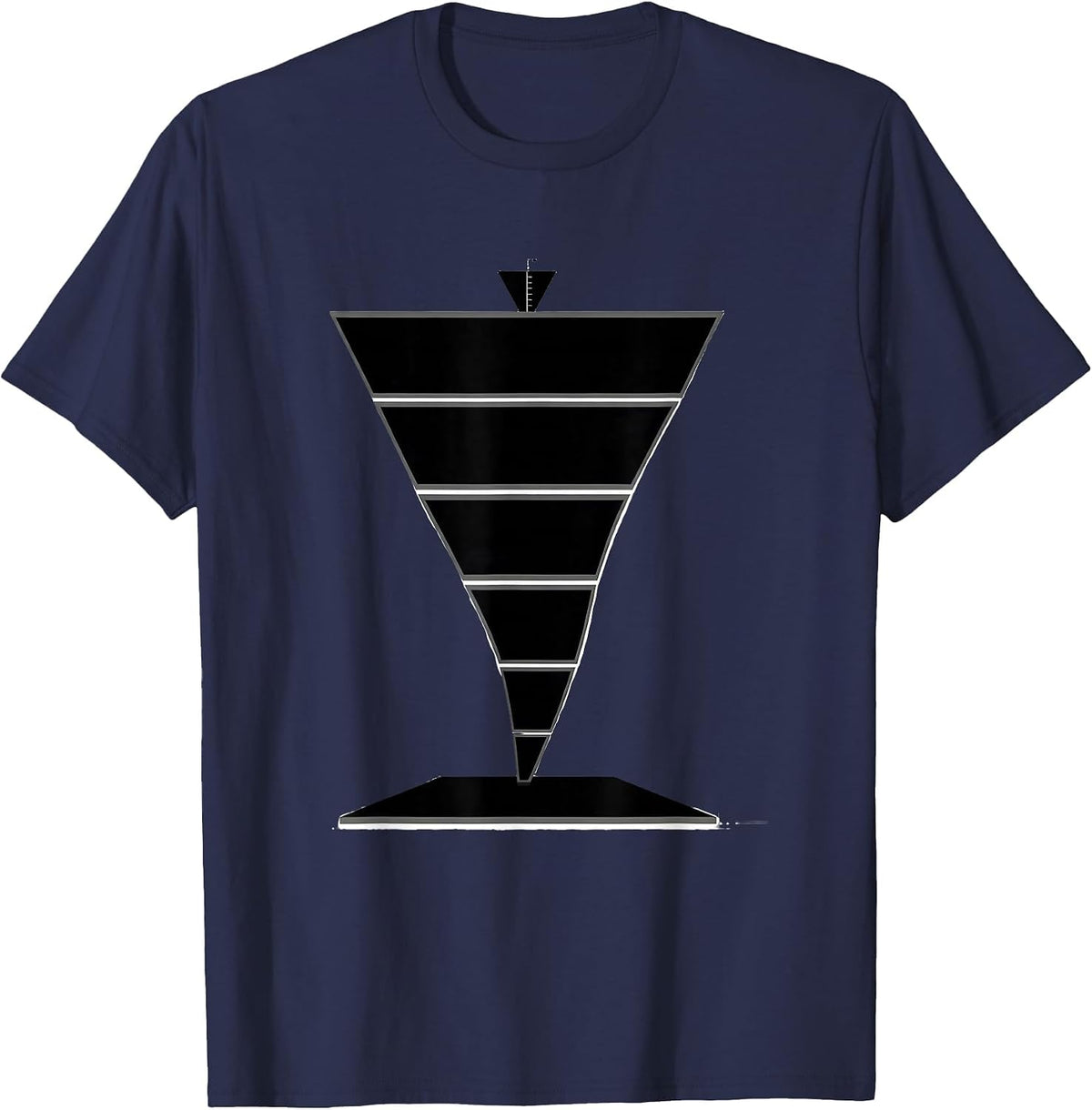 Men's Tornado Funnel Scale Minimalist Storm Chaser Gift T-Shirt - Navy Blue