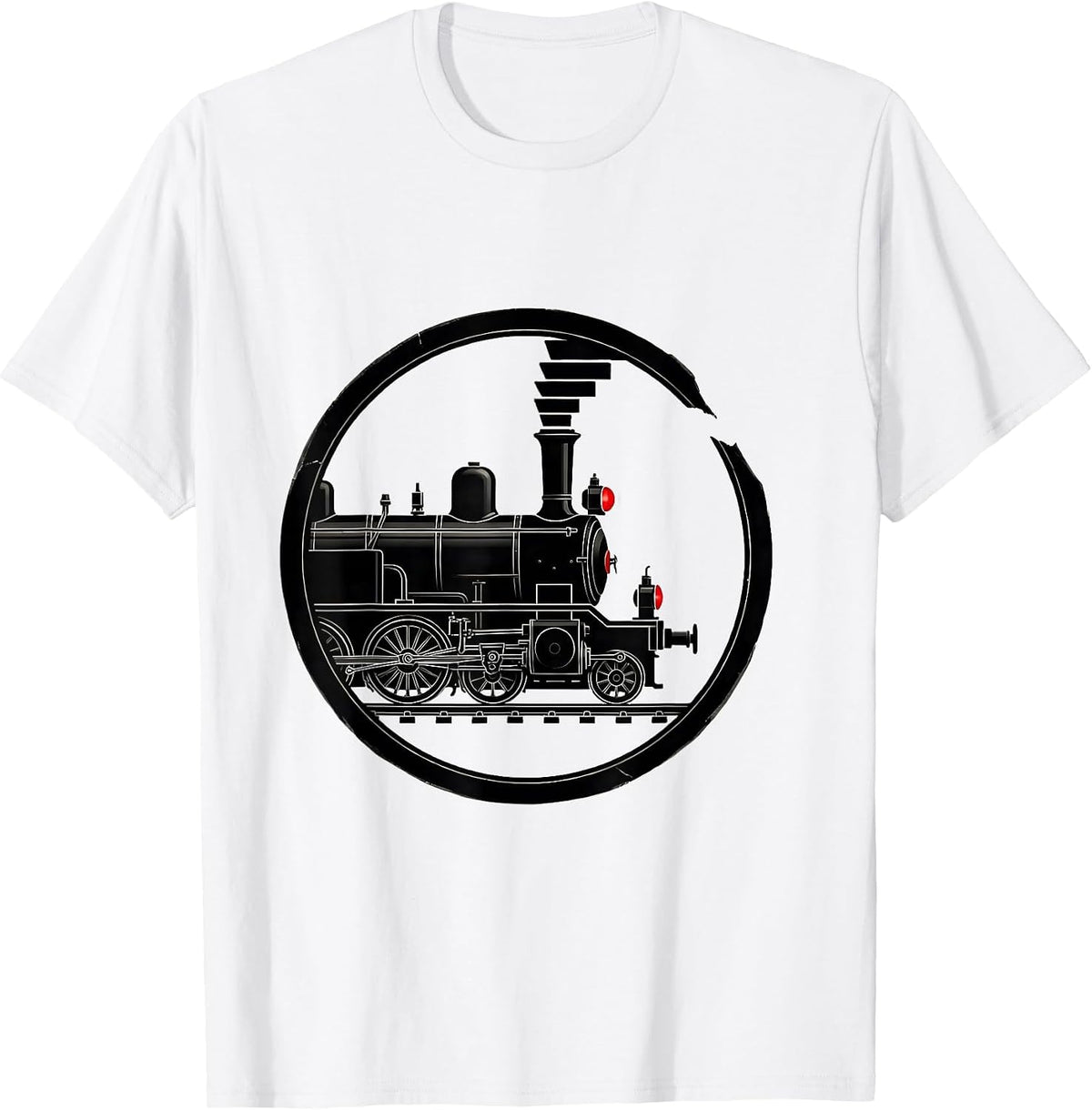Men's Steam Locomotive Train Enthusiast Vintage Railroad T-Shirt - White
