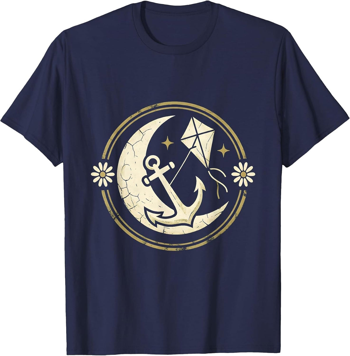 Mental Health Matters Anchor and Kite Graphic T-Shirt - Navy Blue