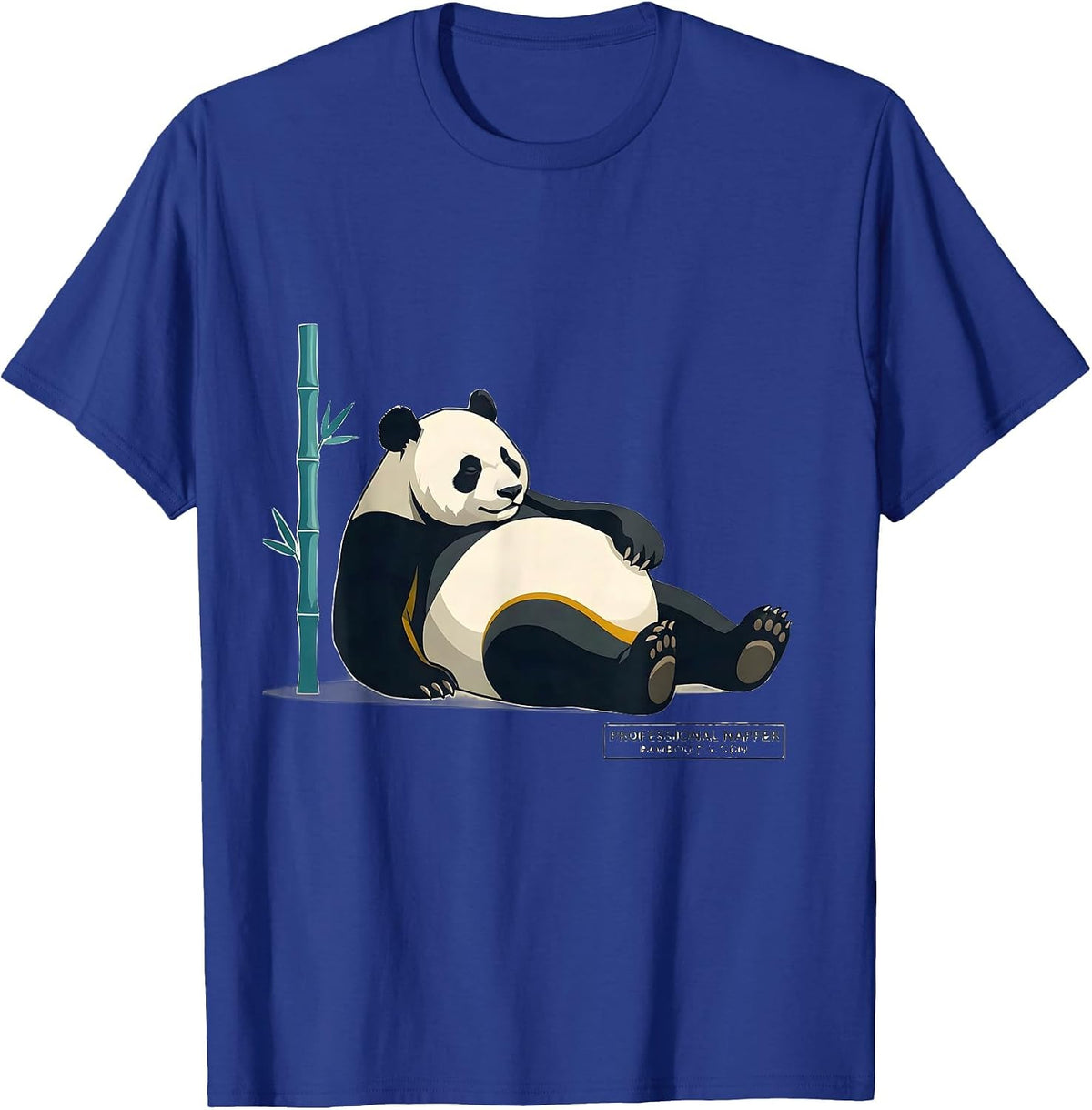 Men's Professional Napper Bamboo Division Midcentury Modern Panda T-Shirt - Royal Blue