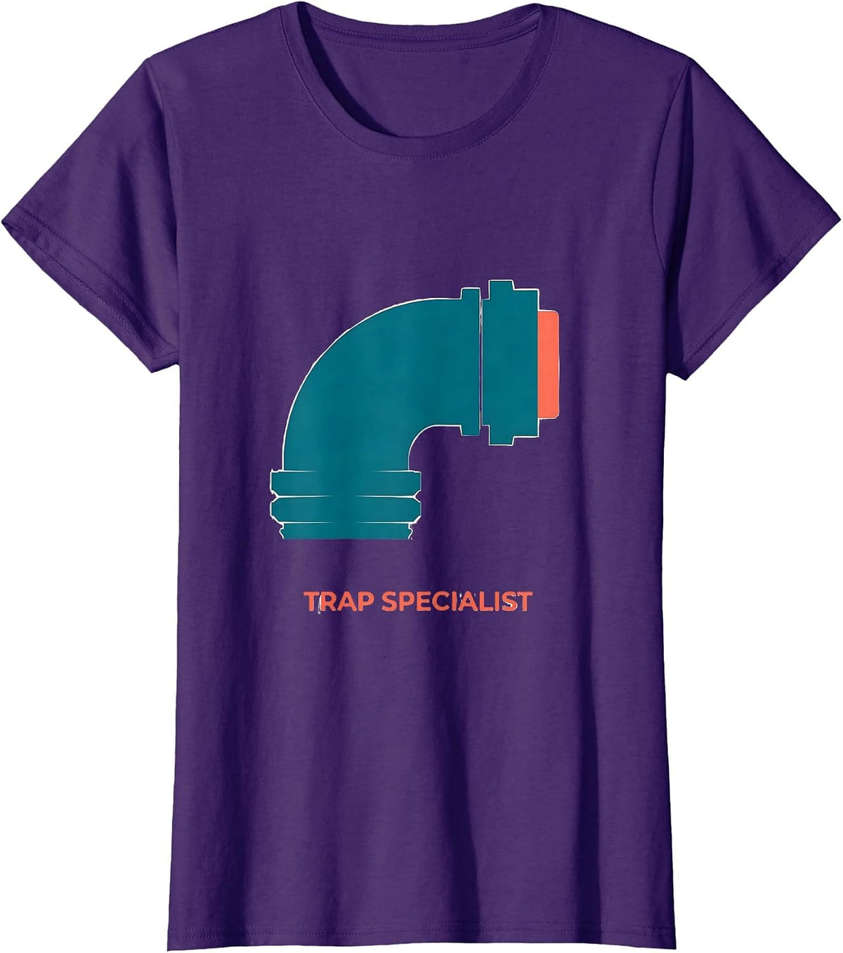 Women's Trap Specialist Funny Plumber Pipefitter Occupation Humor T-Shirt - Purple