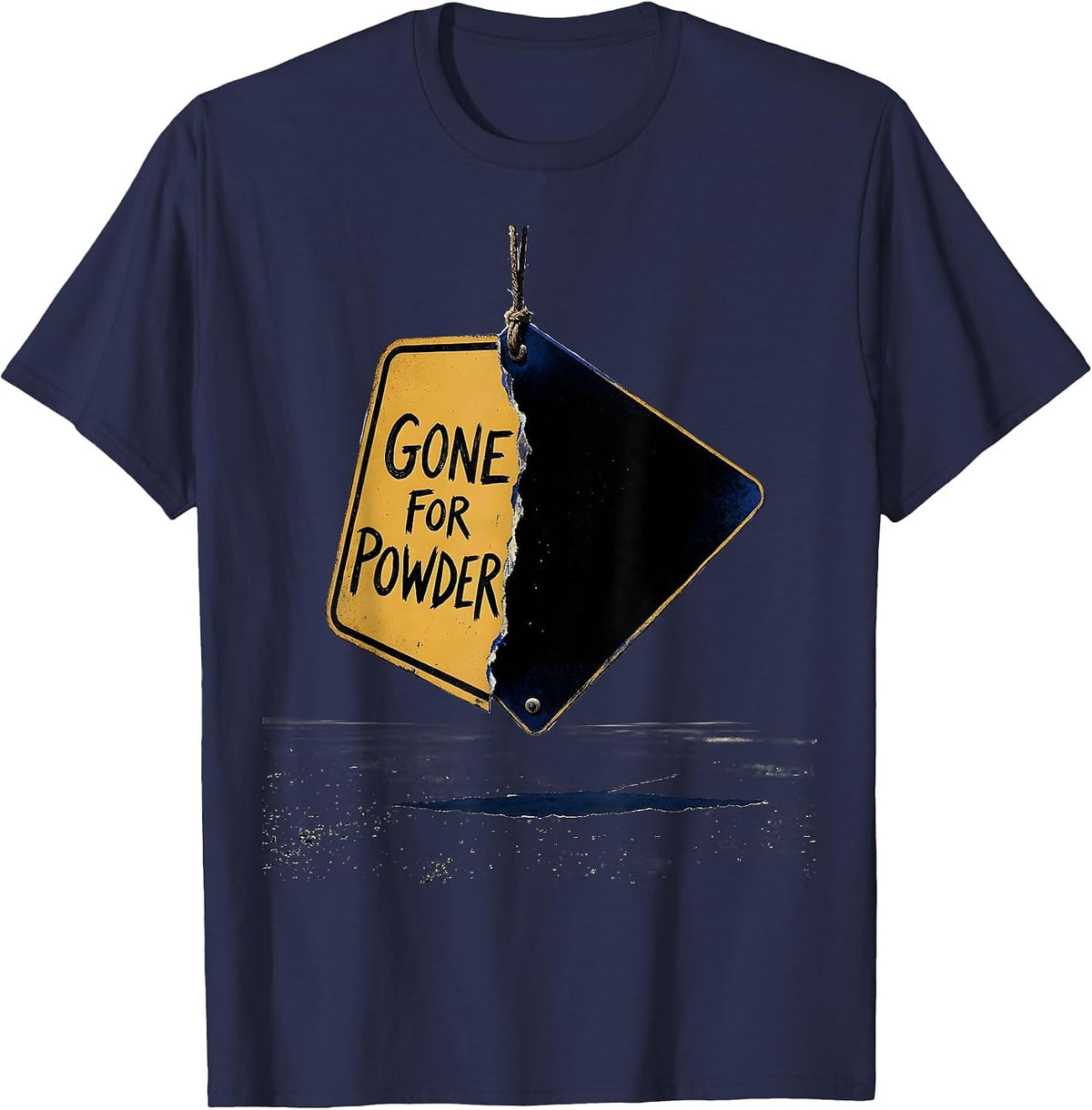 Men's Gone For Powder Funny Ski Snowboarder Gift Ski Dad Humor T-Shirt - Navy Blue