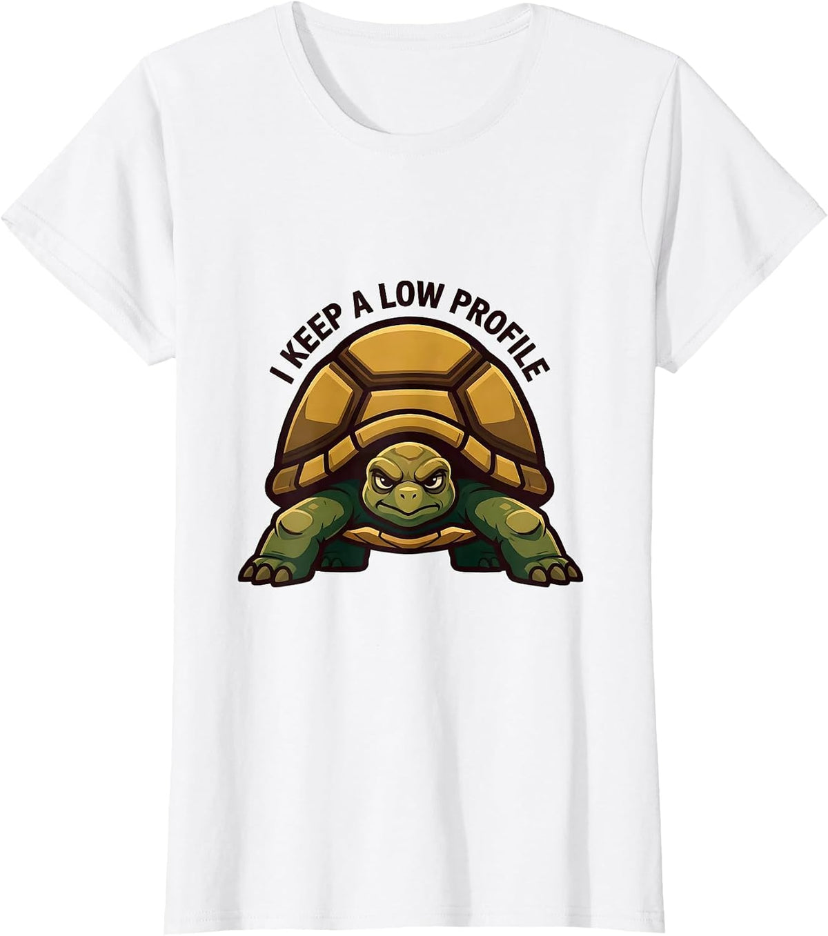 I Keep A Low Profile Funny Tortoise Lover Pet Owner Humor T-Shirt - White