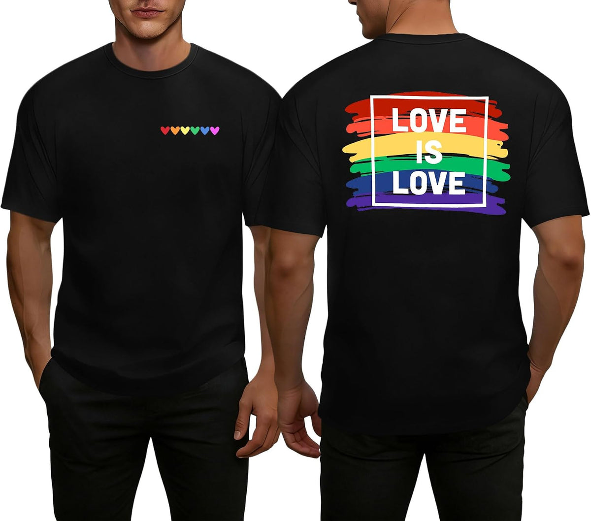 Pride Tank Top for Women LGBT Rainbow Flag Shirt Love Heart Graphic Tee Lesbian Gay Pride Sleeveless Vest - Men-black3