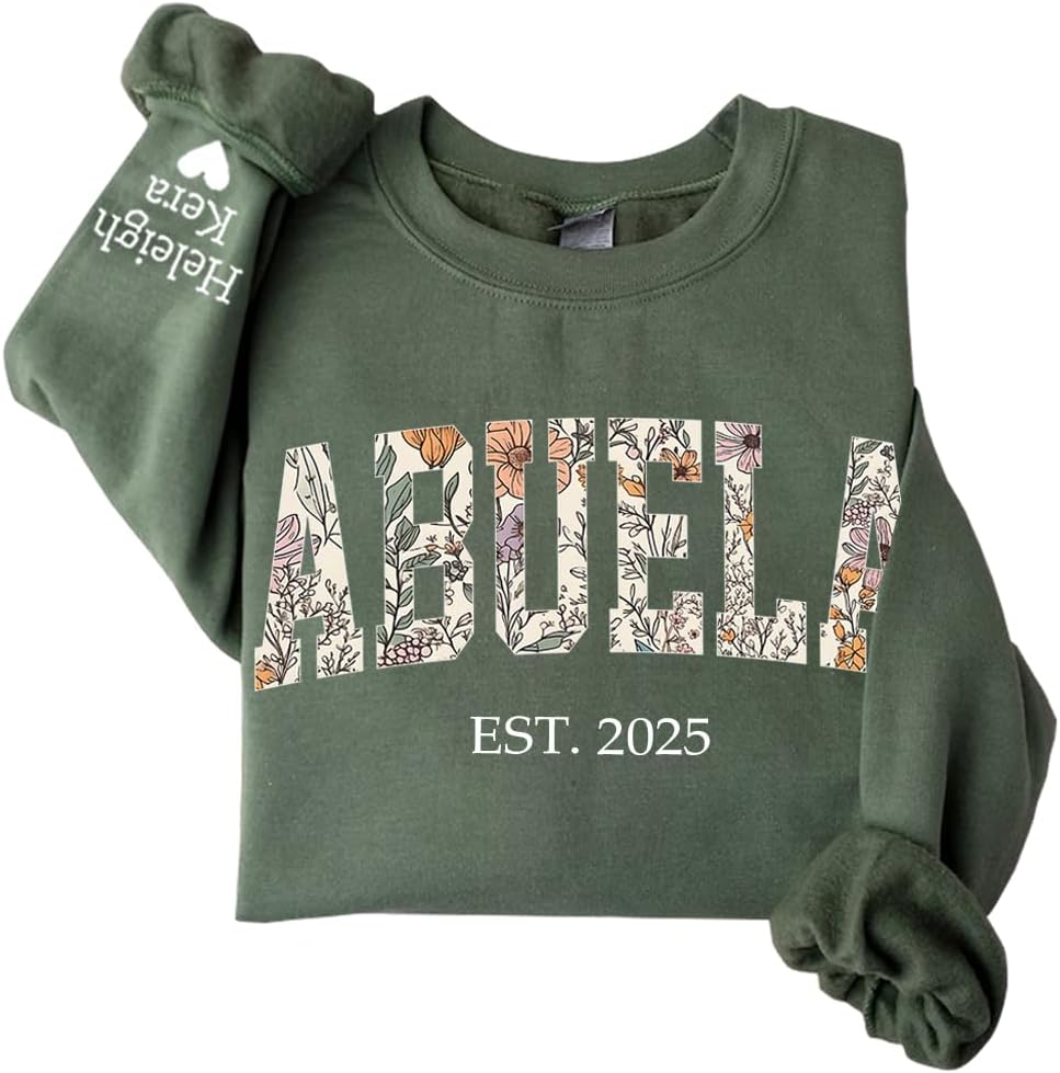 Chillever Custom Mama Grandma Sweatshirt, Personalized Mama Grandma Sweatshirts for Women, Gifts for Mothers Day Christmas -
