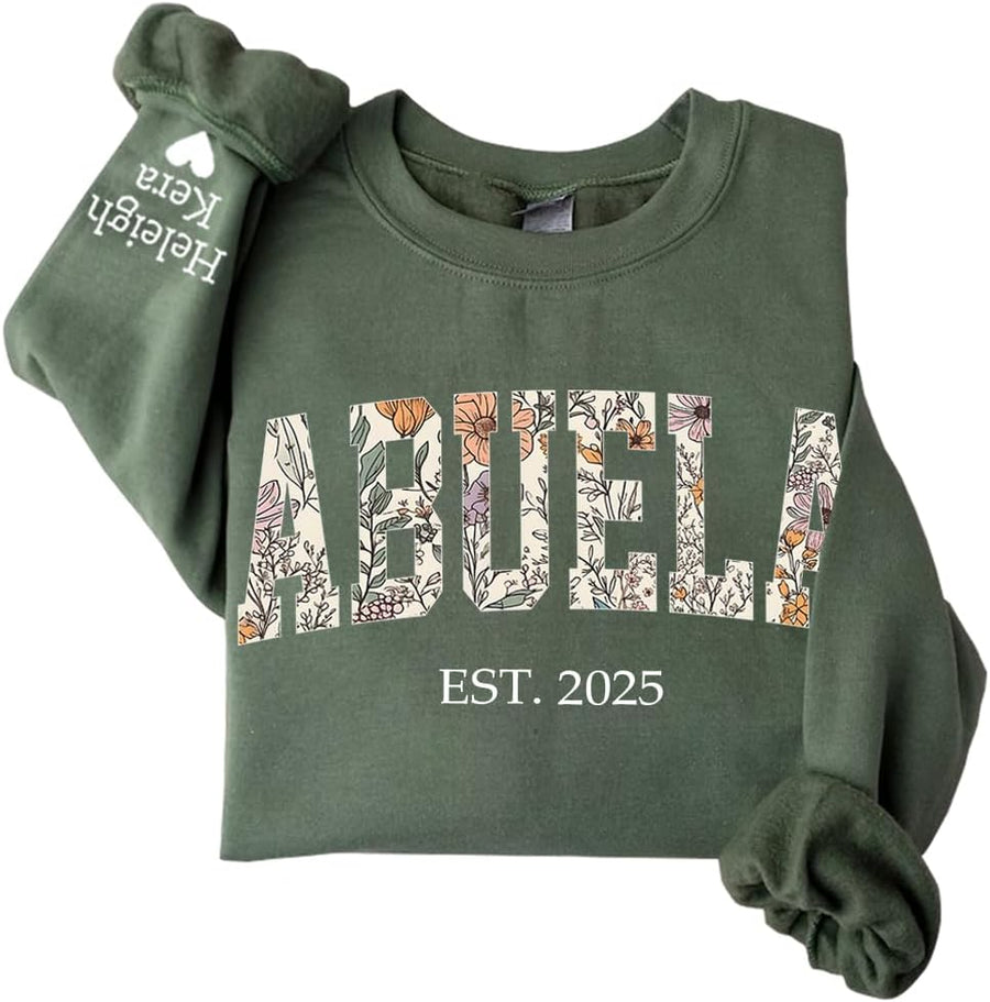 Chillever Custom Mama Grandma Sweatshirt, Personalized Mama Grandma Sweatshirts for Women, Gifts for Mothers Day Christmas -