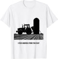 Men's I Feed America From This Seat Funny Farm Tractor Rural Life T-Shirt - White