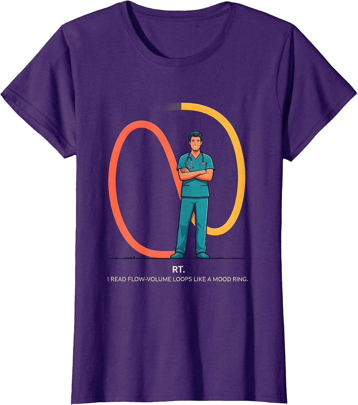 Women's RT. I Read Flow-Volume Loops Like a Mood Ring Respiratory T-Shirt - Purple