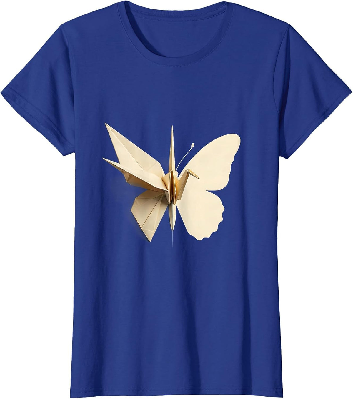 Women's Paraprofessional Butterfly Origami Transformation Art T-Shirt - Royal Blue