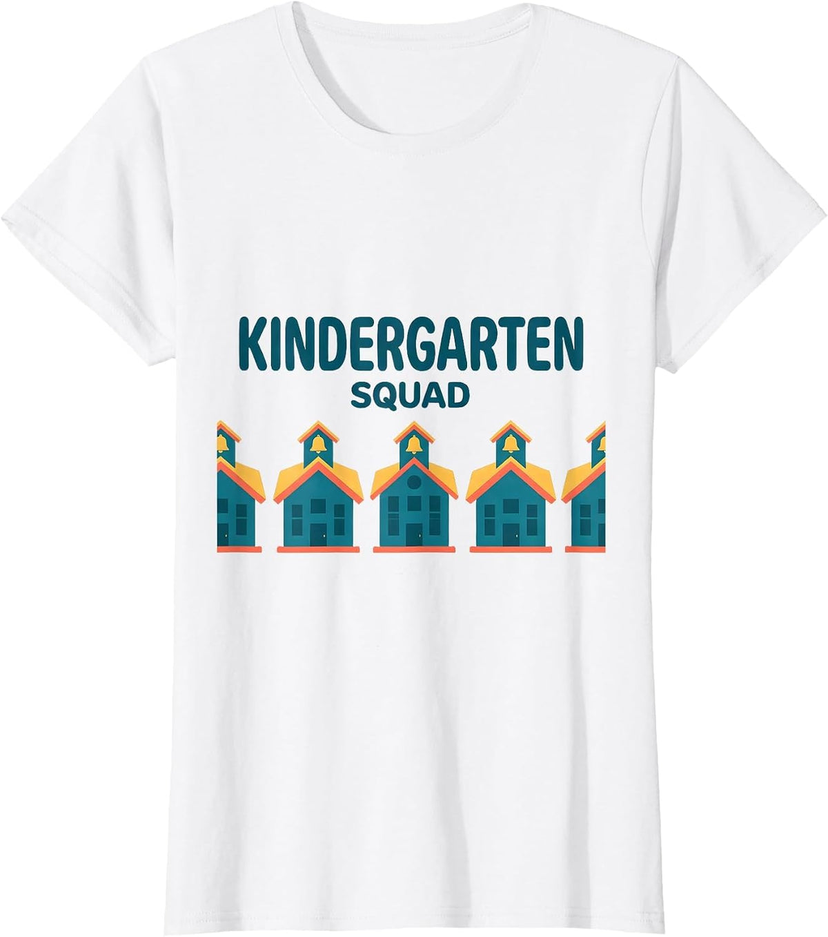 Kindergarten Squad Funny Grade-Level Teacher Crew Back T-Shirt - White