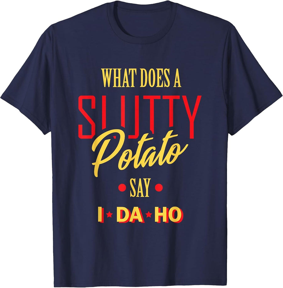 I Da Ho | Sarcastic Funny Offensive Dad Joke Adult Humor T-Shirt - Navy Blue