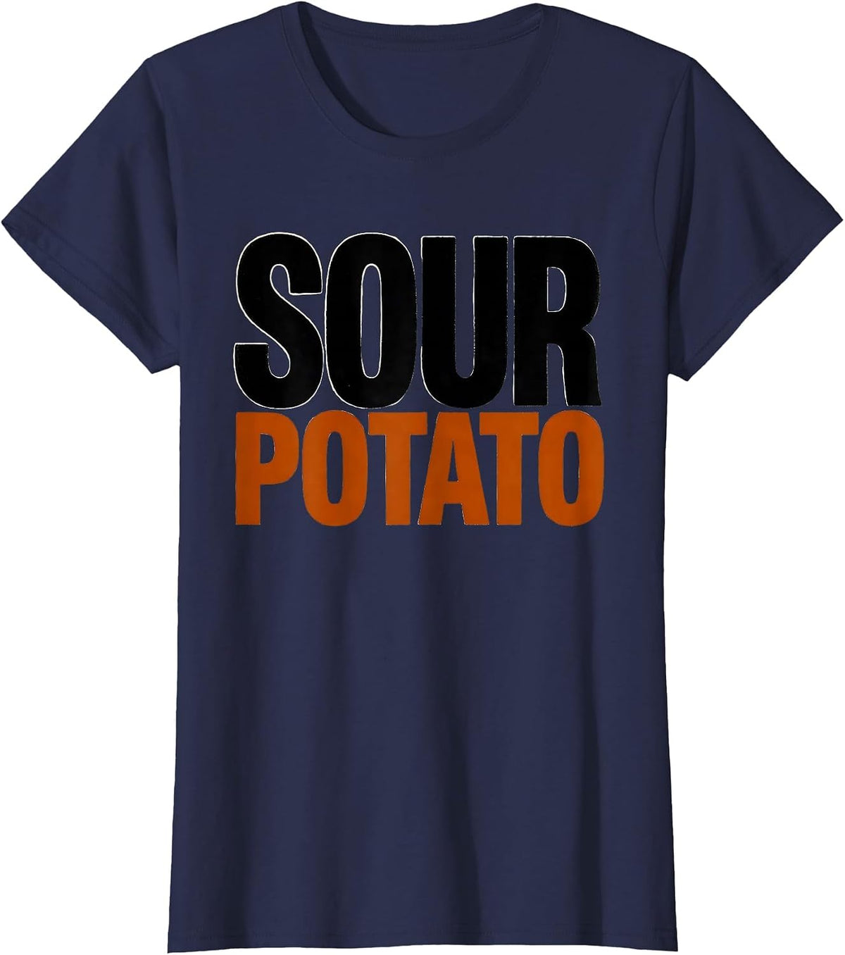 Women's Sour Potato Funny Grouchy Potato Sweet Potato Couple T-Shirt - Navy Blue