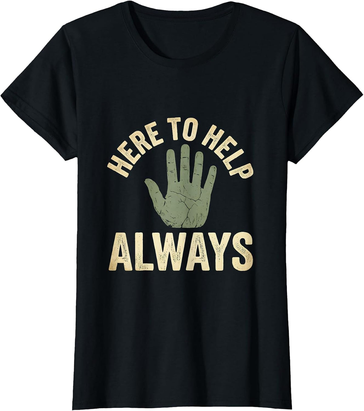 Here to Help Always Counselor Design T-Shirt - Black